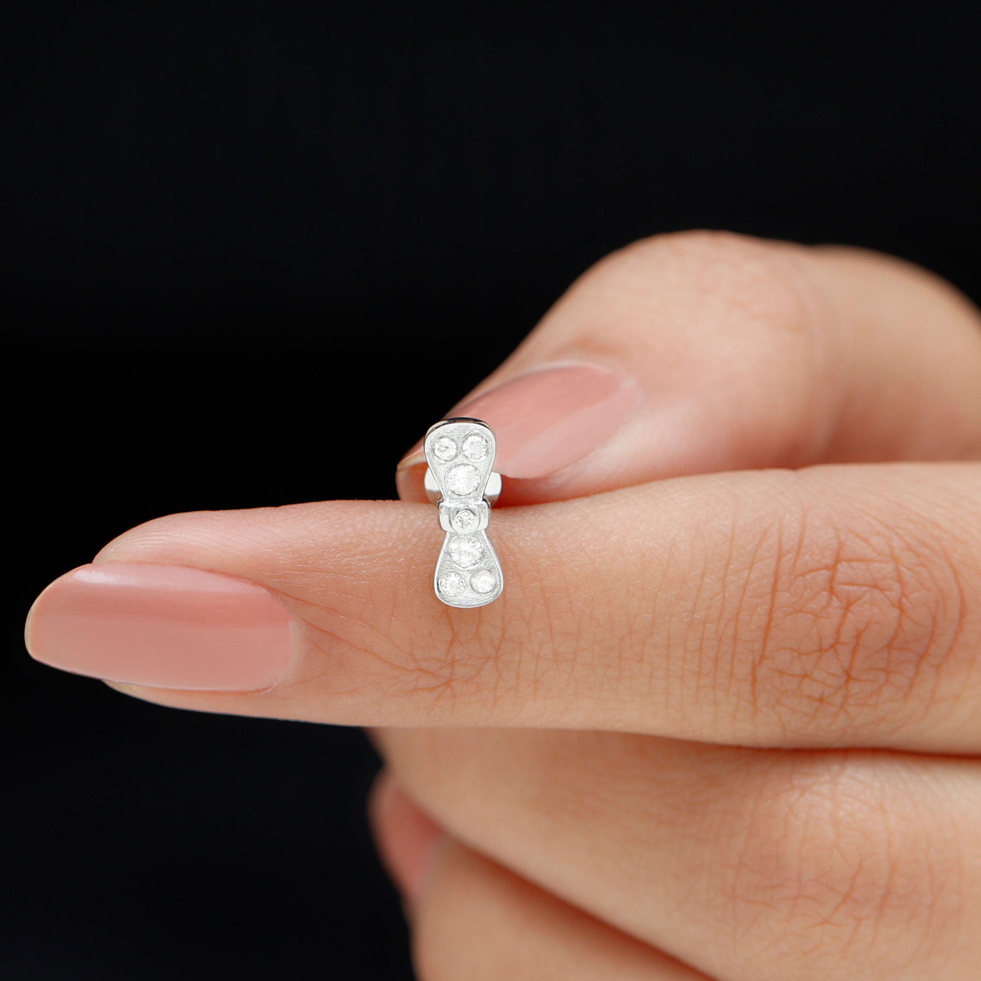 Rosec Jewels-Diamonds Bow Cartilage Piercing Earring