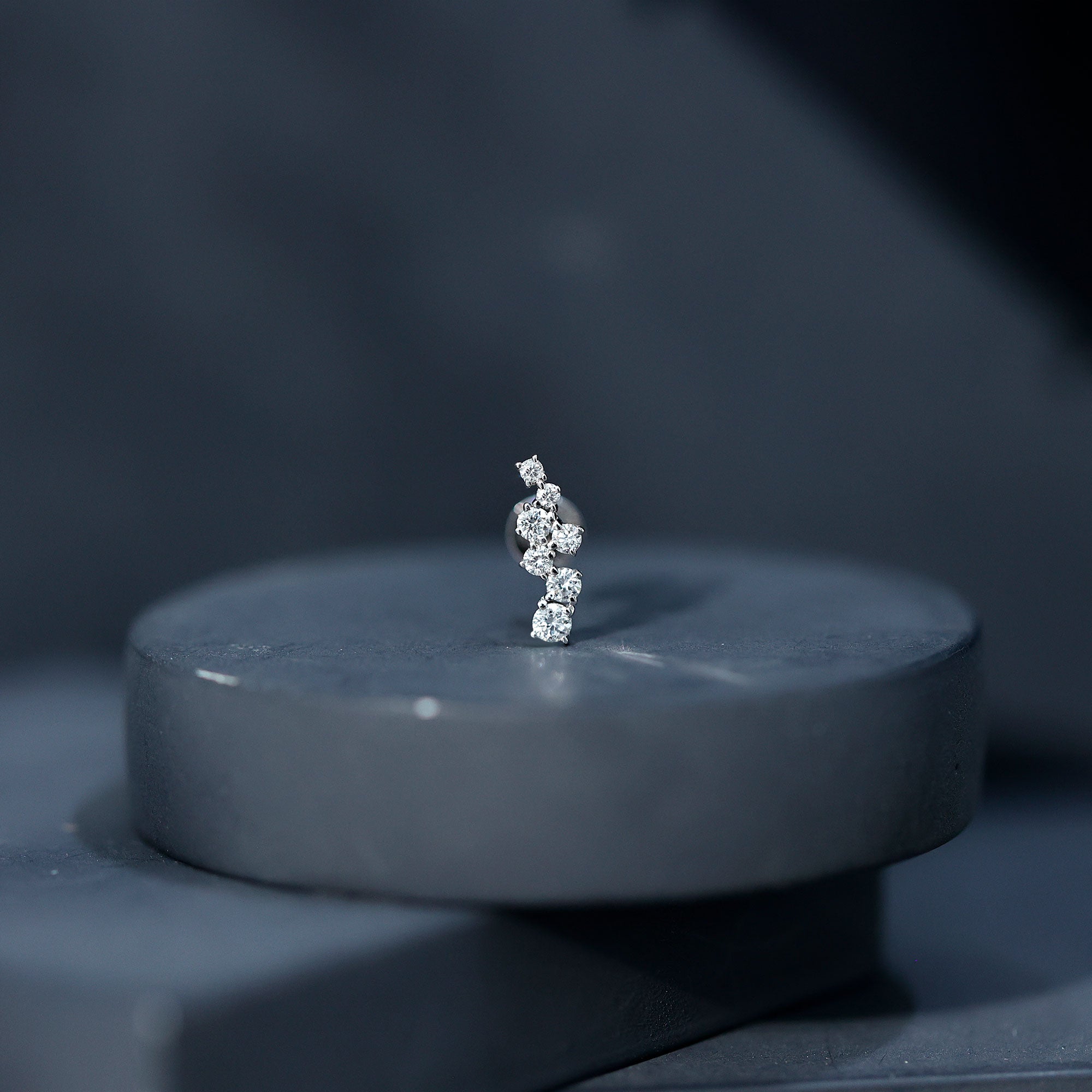 Simple Diamond Helix Piercing Earring with Flat Back Natural - ( HI-SI ) - Rosec Jewels