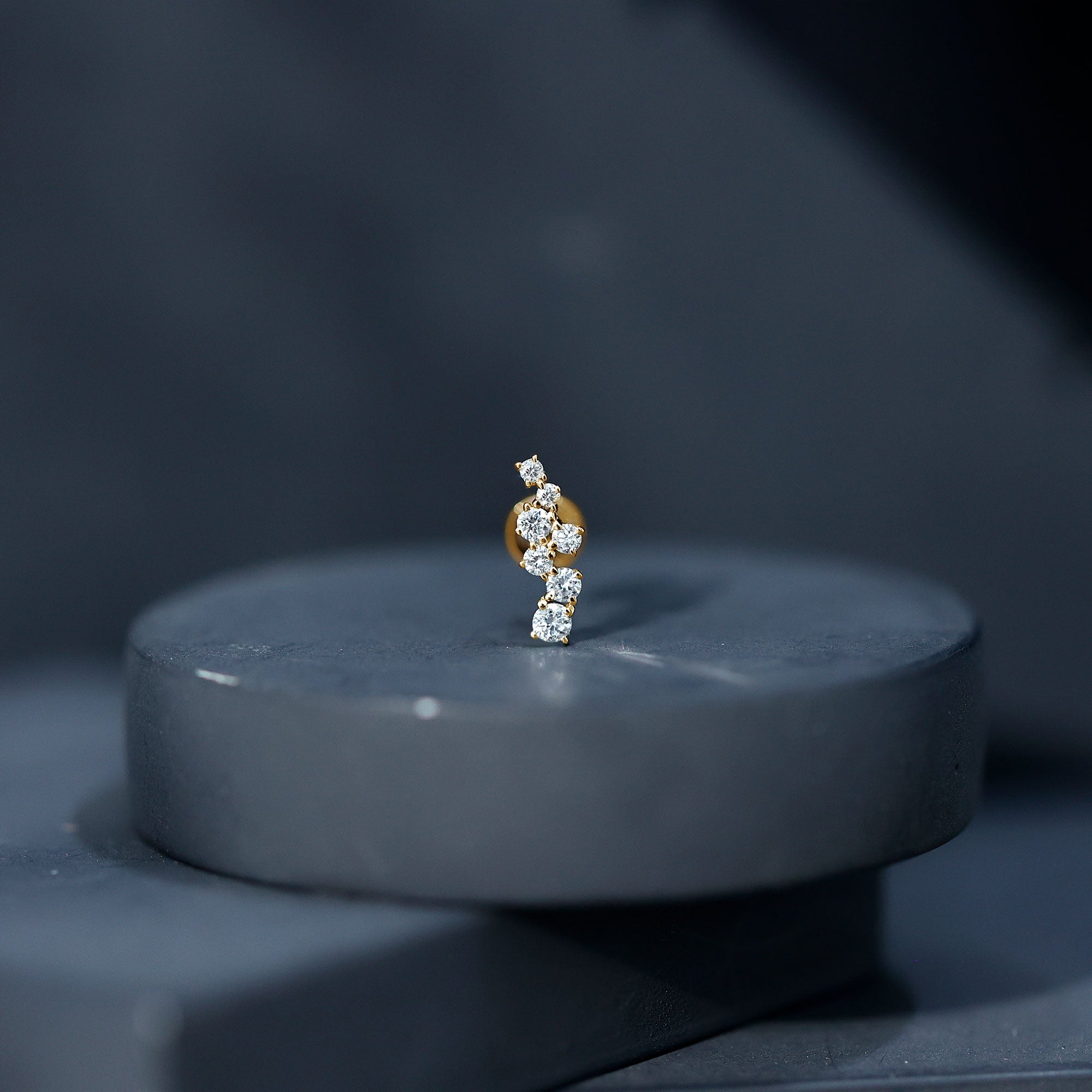 Simple Diamond Helix Piercing Earring with Flat Back Natural - ( HI-SI ) - Rosec Jewels