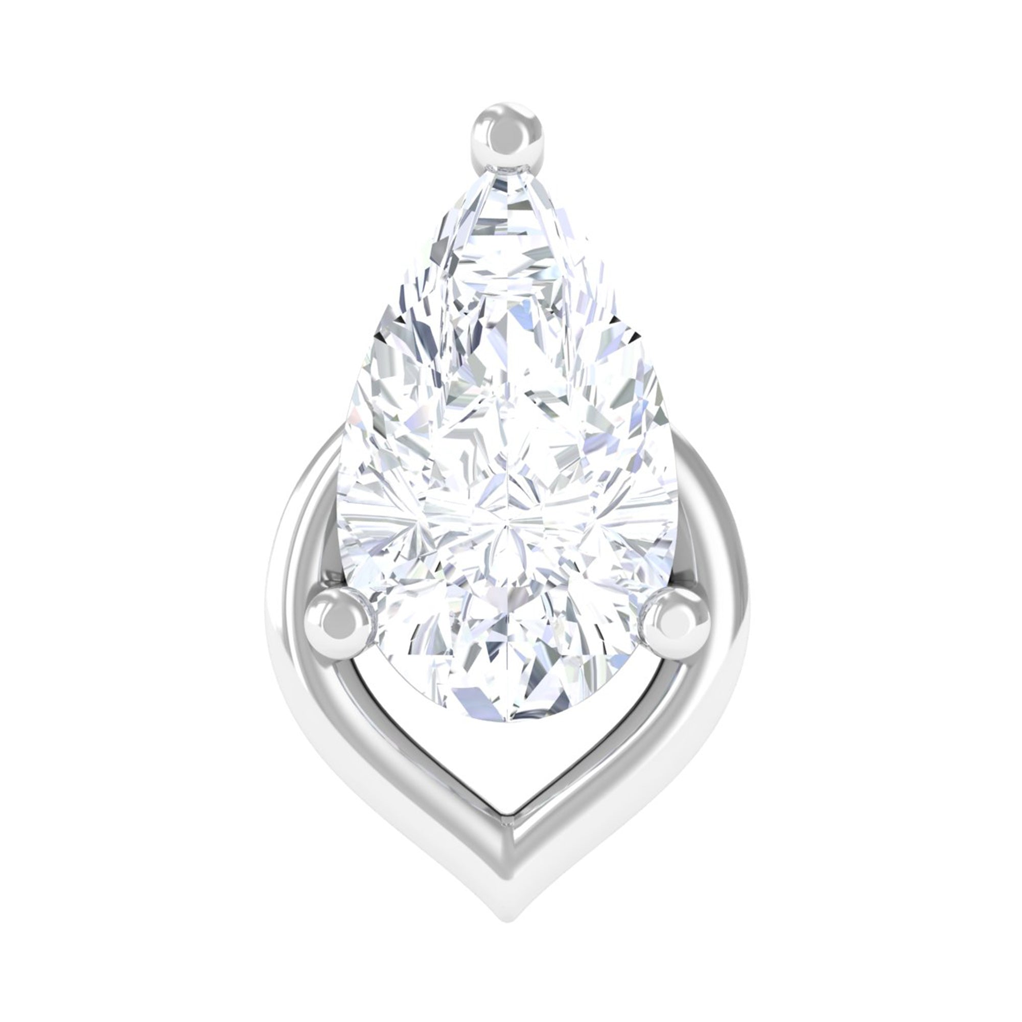 Pear Shape Diamond Solitaire Earring for Helix Piercing Natural - ( HI-SI ) - Rosec Jewels