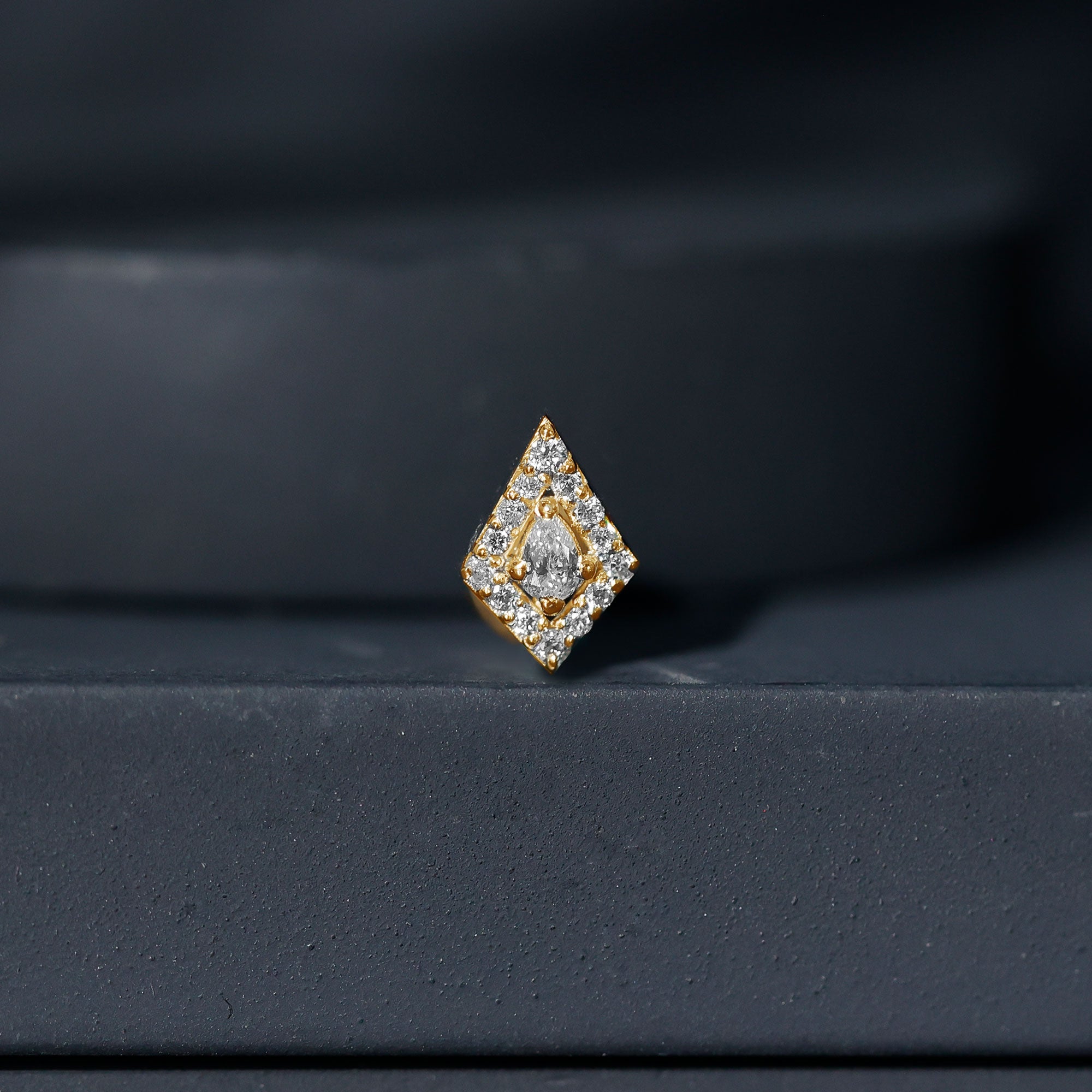 Modern Kite Shape Diamond Helix Earring Natural - ( HI-SI ) - Rosec Jewels