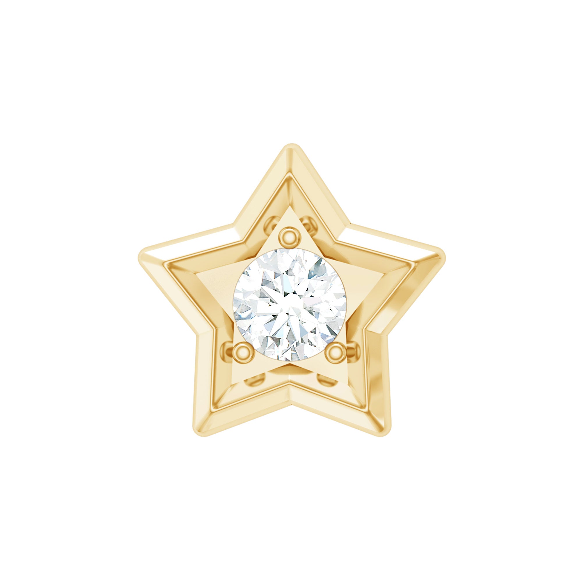 Dainty Diamond Star Earring for Tragus Piercing Natural - ( HI-SI ) - Rosec Jewels