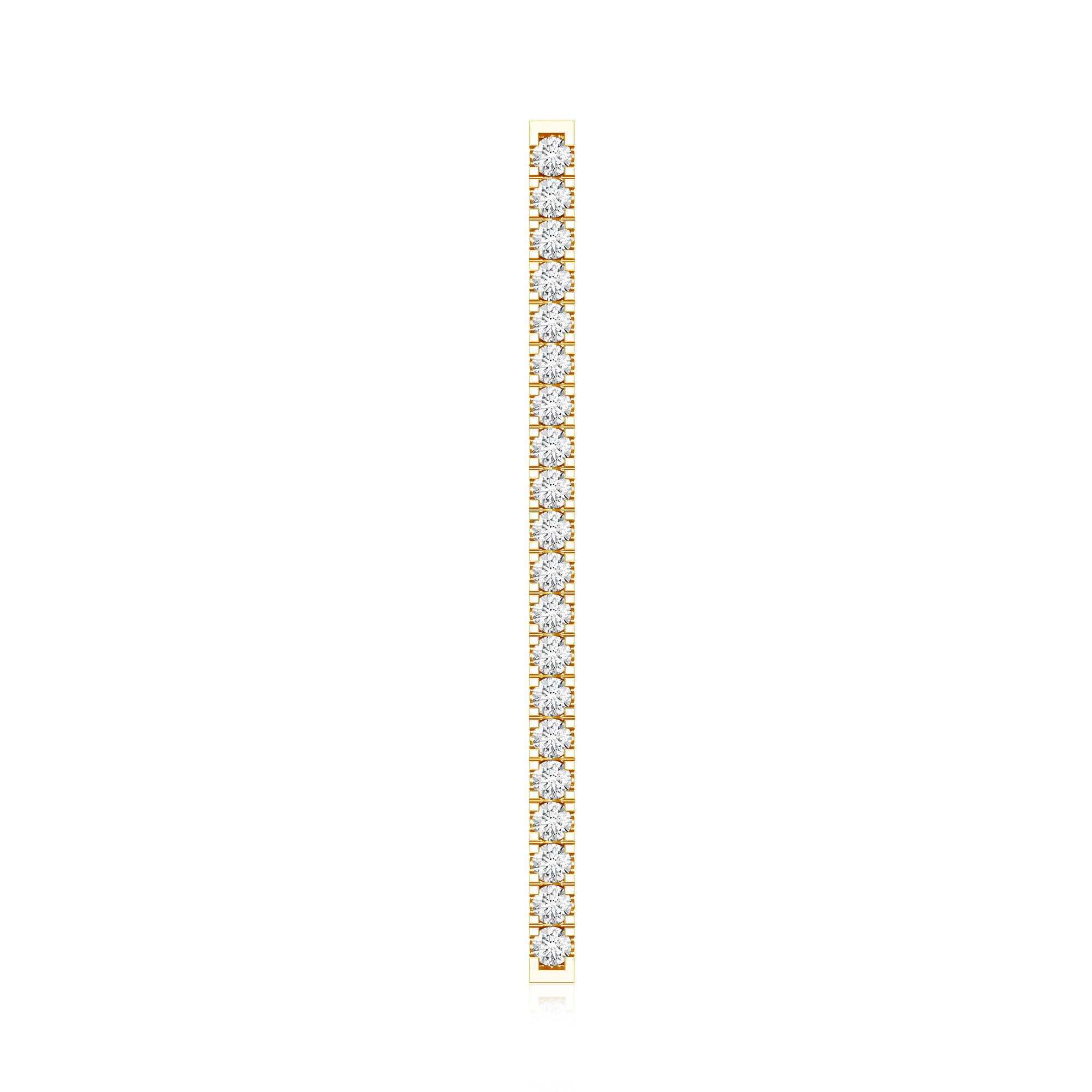 Pave Set Diamond Bar Ear Cuff No Piercing Natural - ( HI-SI ) - Rosec Jewels