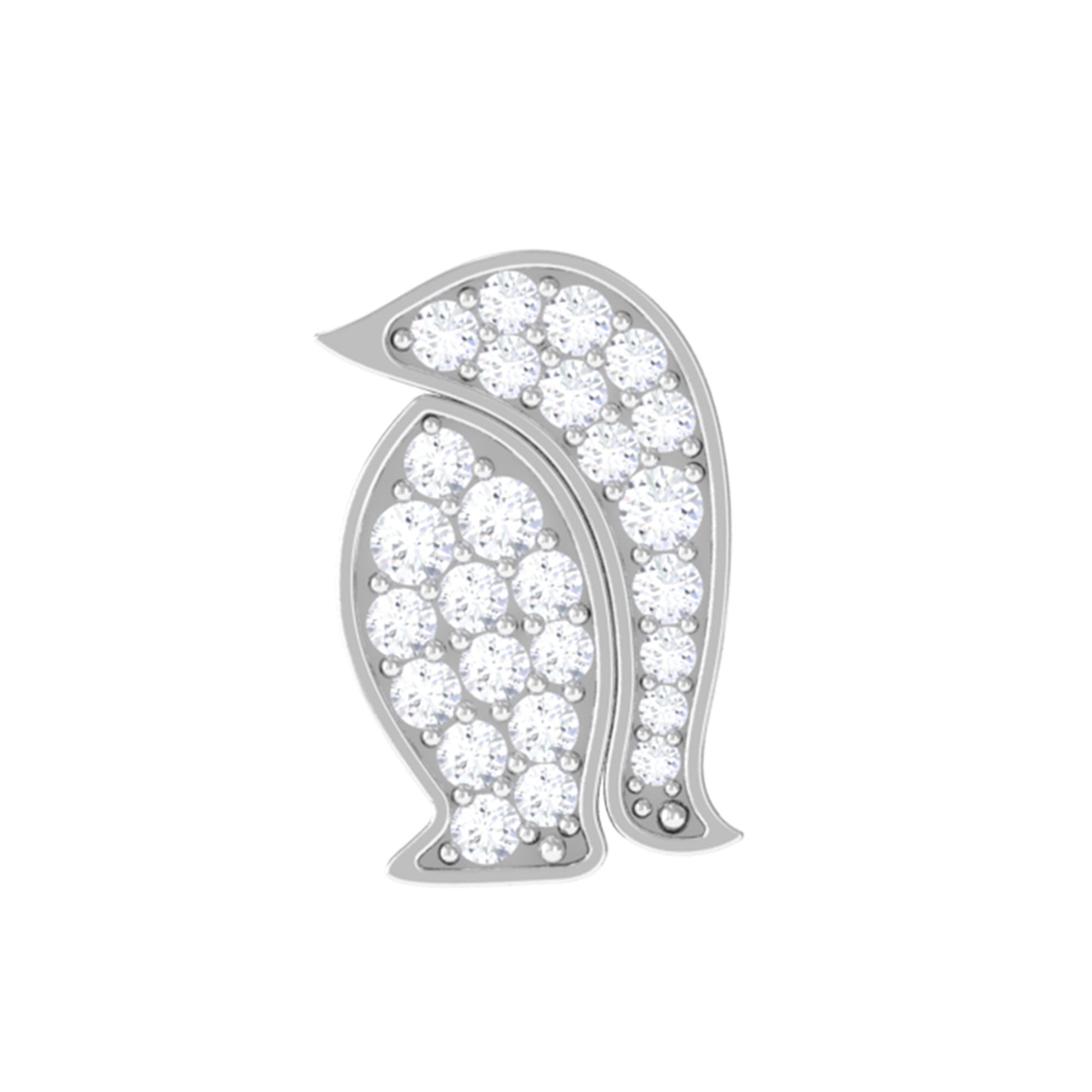 Cute Diamond Penguin Earring for Cartilage Piercing Natural - ( HI-SI ) - Rosec Jewels