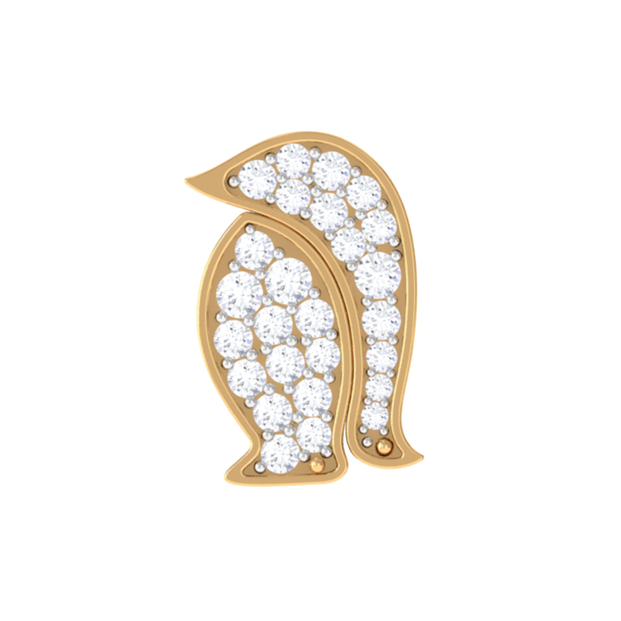 Cute Diamond Penguin Earring for Cartilage Piercing Natural - ( HI-SI ) - Rosec Jewels