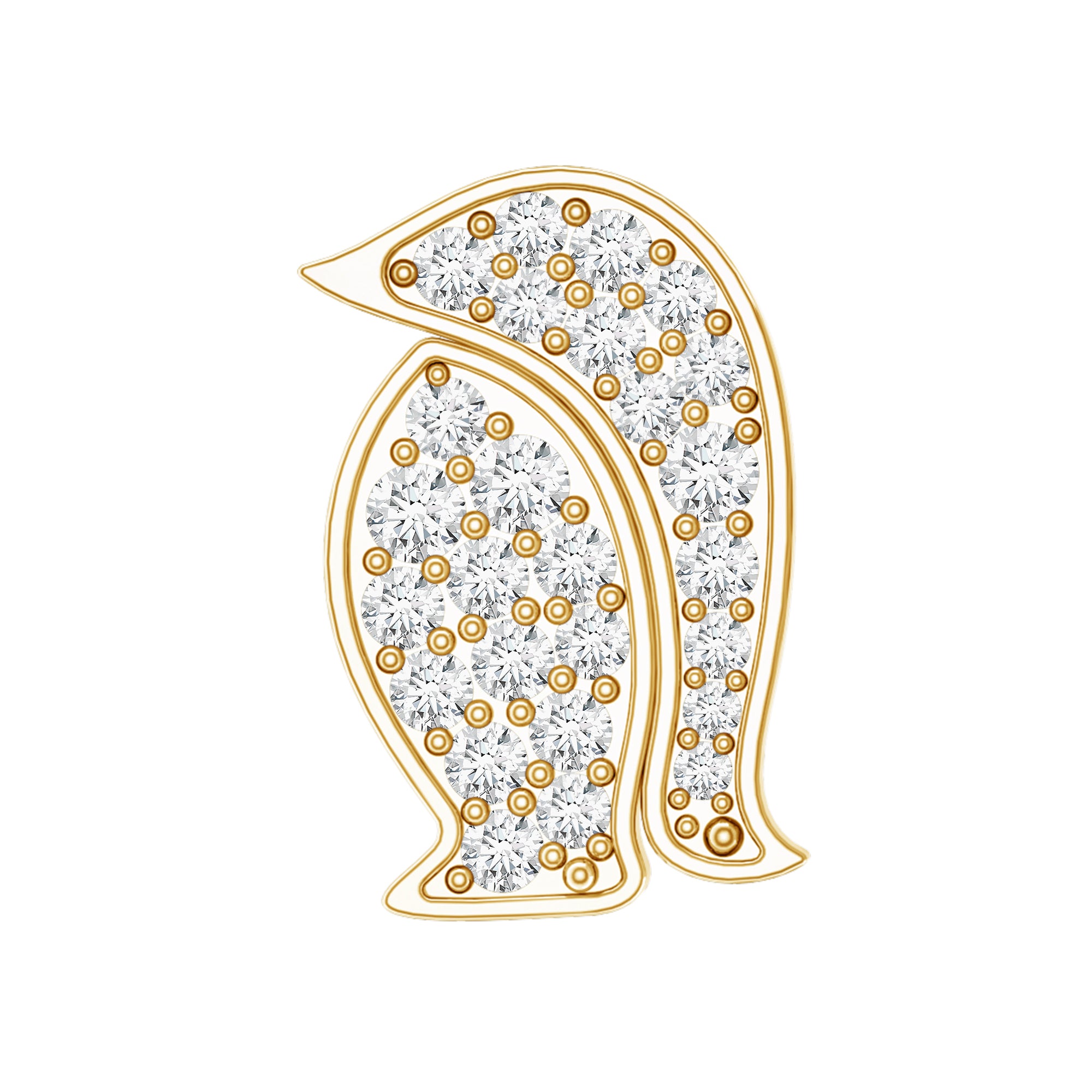 Cute Diamond Penguin Earring for Cartilage Piercing Natural - ( HI-SI ) - Rosec Jewels
