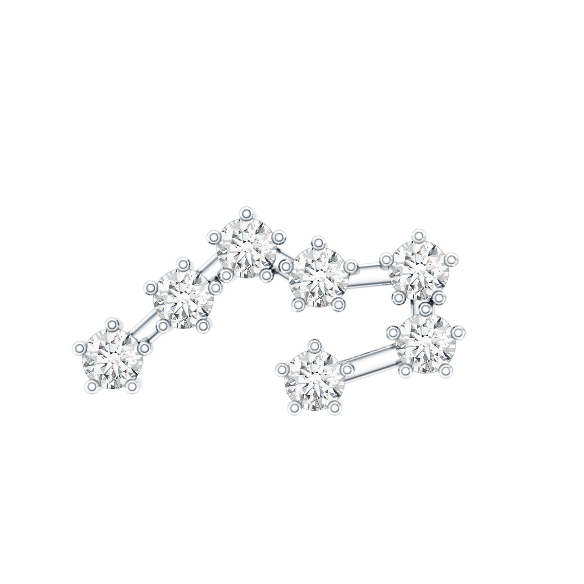 Diamond Taurus Zodiac Crawler Earring Natural - ( HI-SI ) - Rosec Jewels