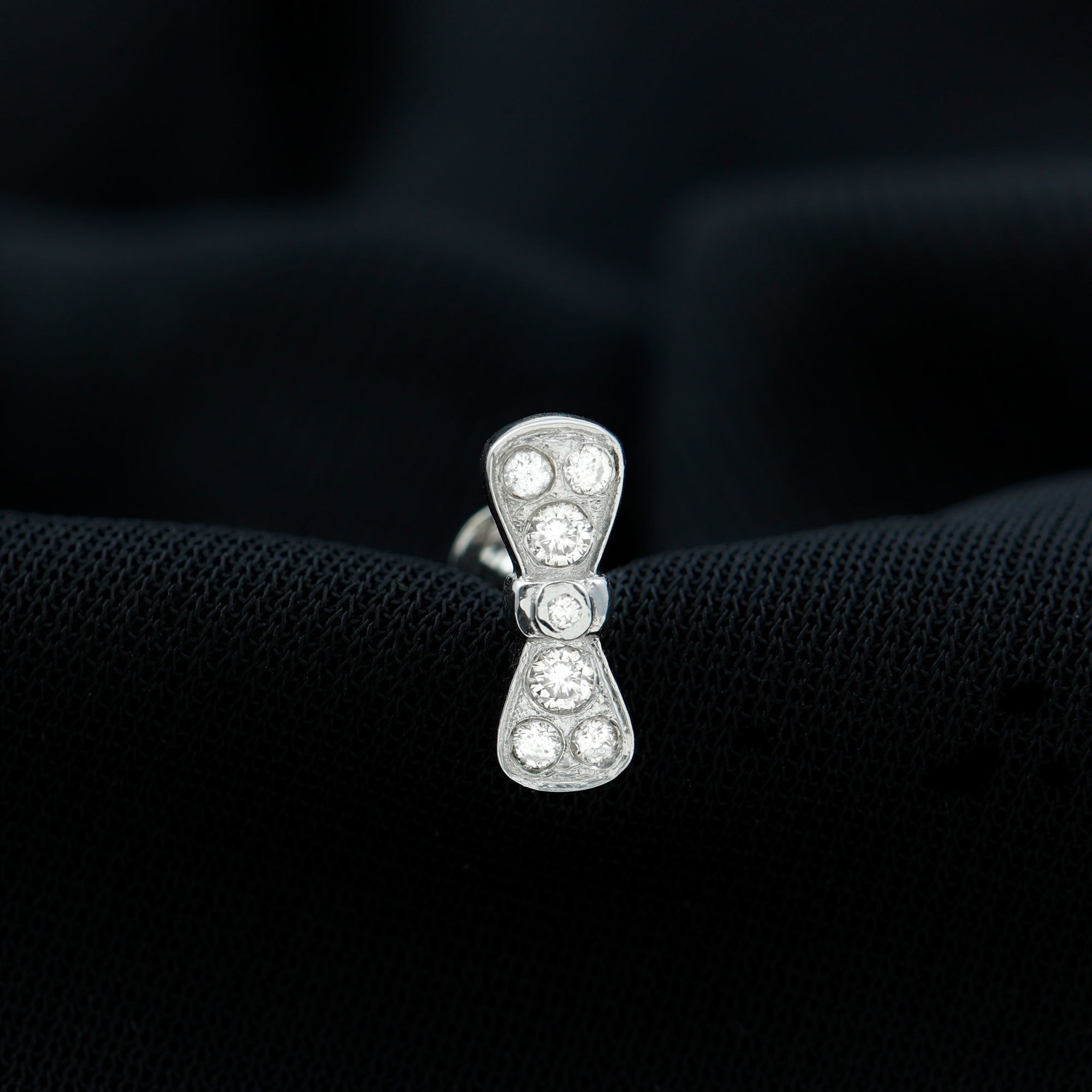 Moissanite Cute Bow Cartilage Earring with Certificate D-VS1 - Rosec Jewels