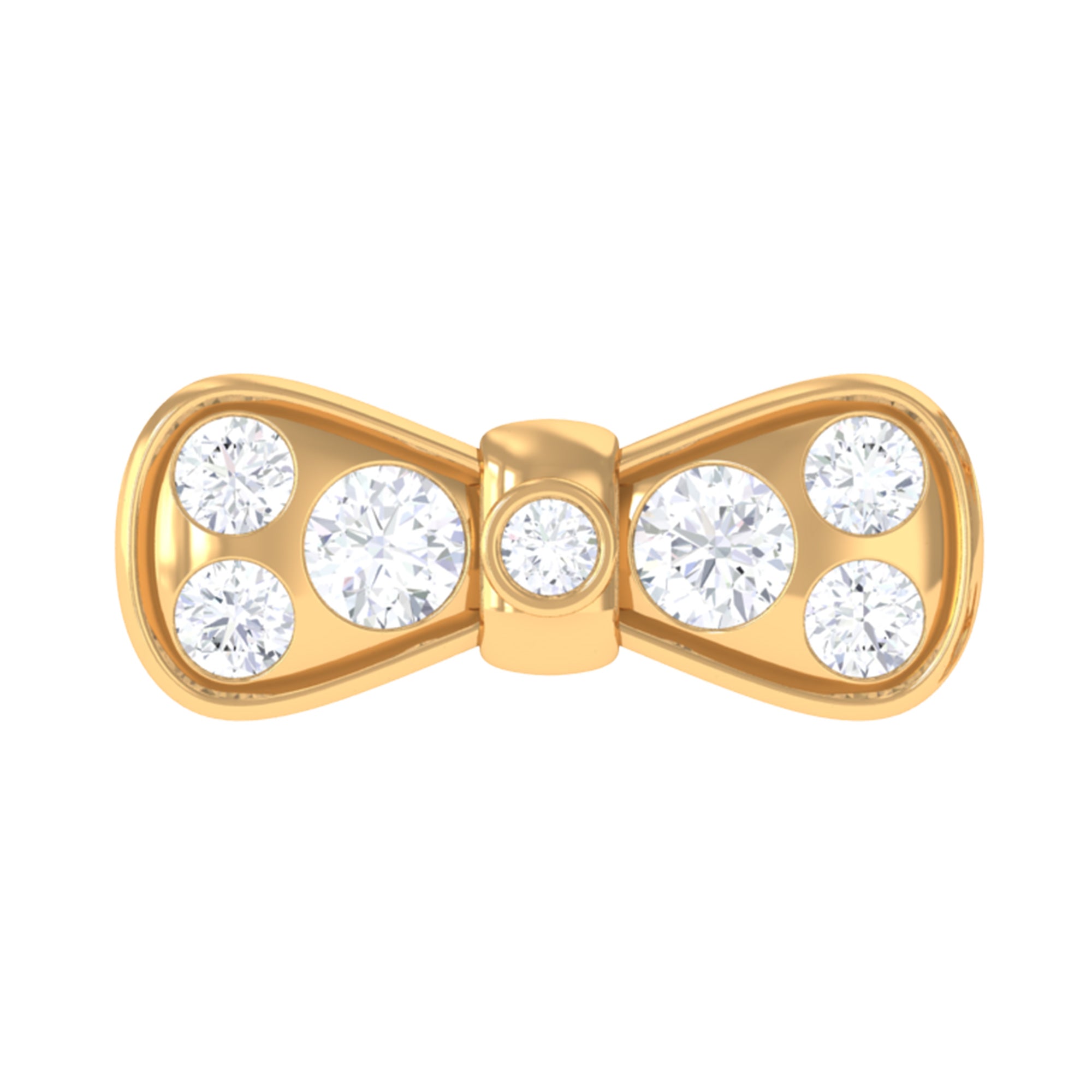 Moissanite Cute Bow Cartilage Earring with Certificate D-VS1 - Rosec Jewels