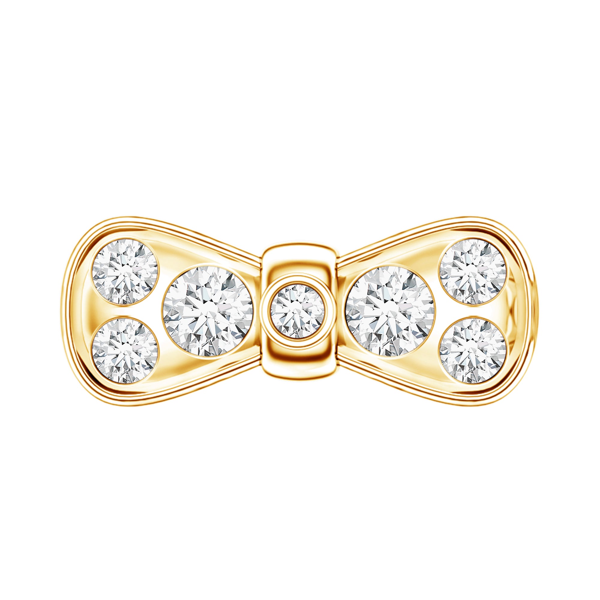 Moissanite Cute Bow Cartilage Earring with Certificate D-VS1 - Rosec Jewels