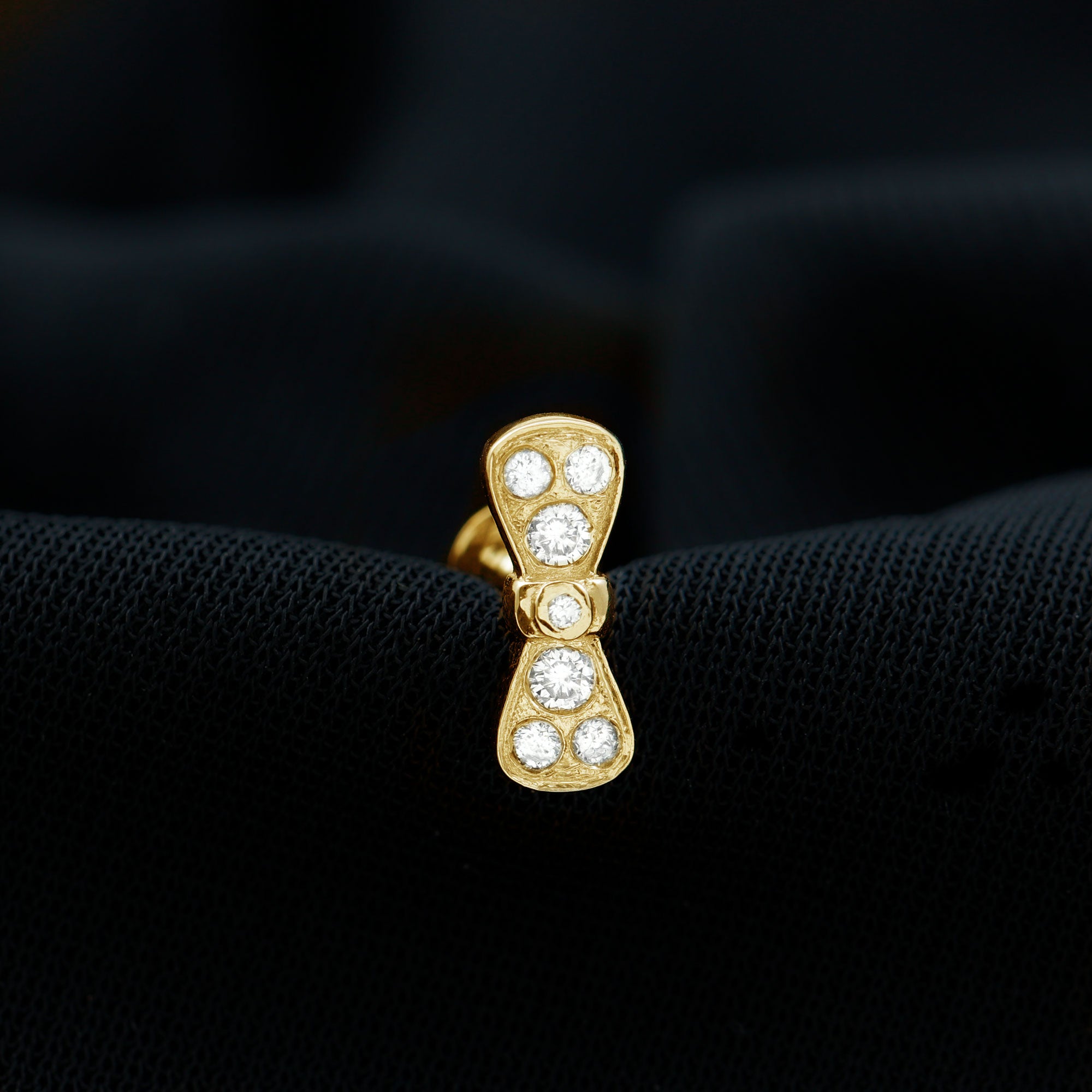 Moissanite Cute Bow Cartilage Earring with Certificate D-VS1 - Rosec Jewels