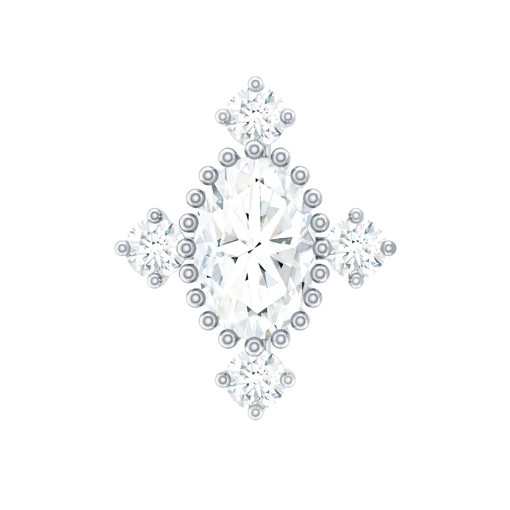 Vintage Inspired Moissanite Oval Conch Earring D-VS1 - Rosec Jewels