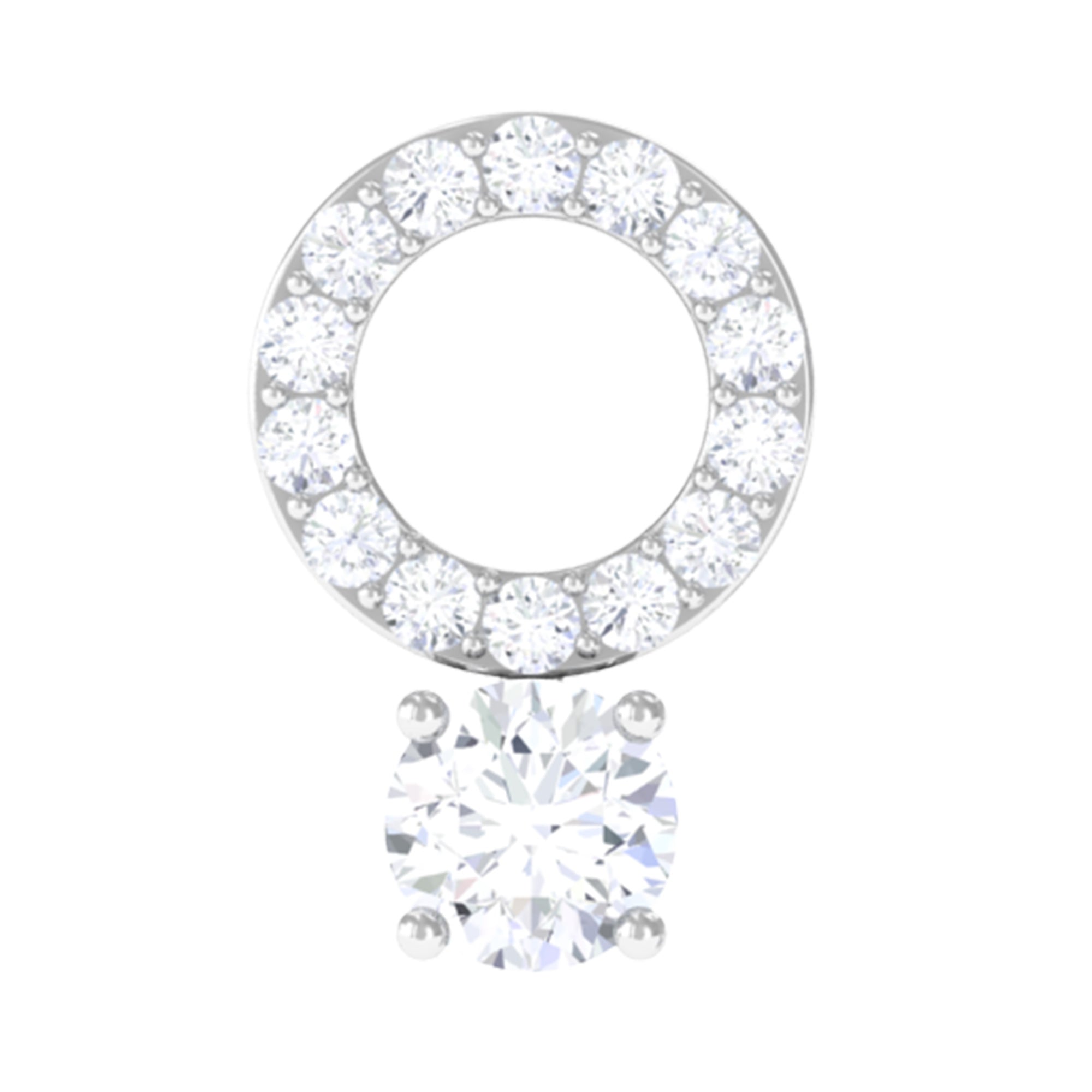 Certified Moissanite Open Circle Cartilage Earring for Women D-VS1 - Rosec Jewels