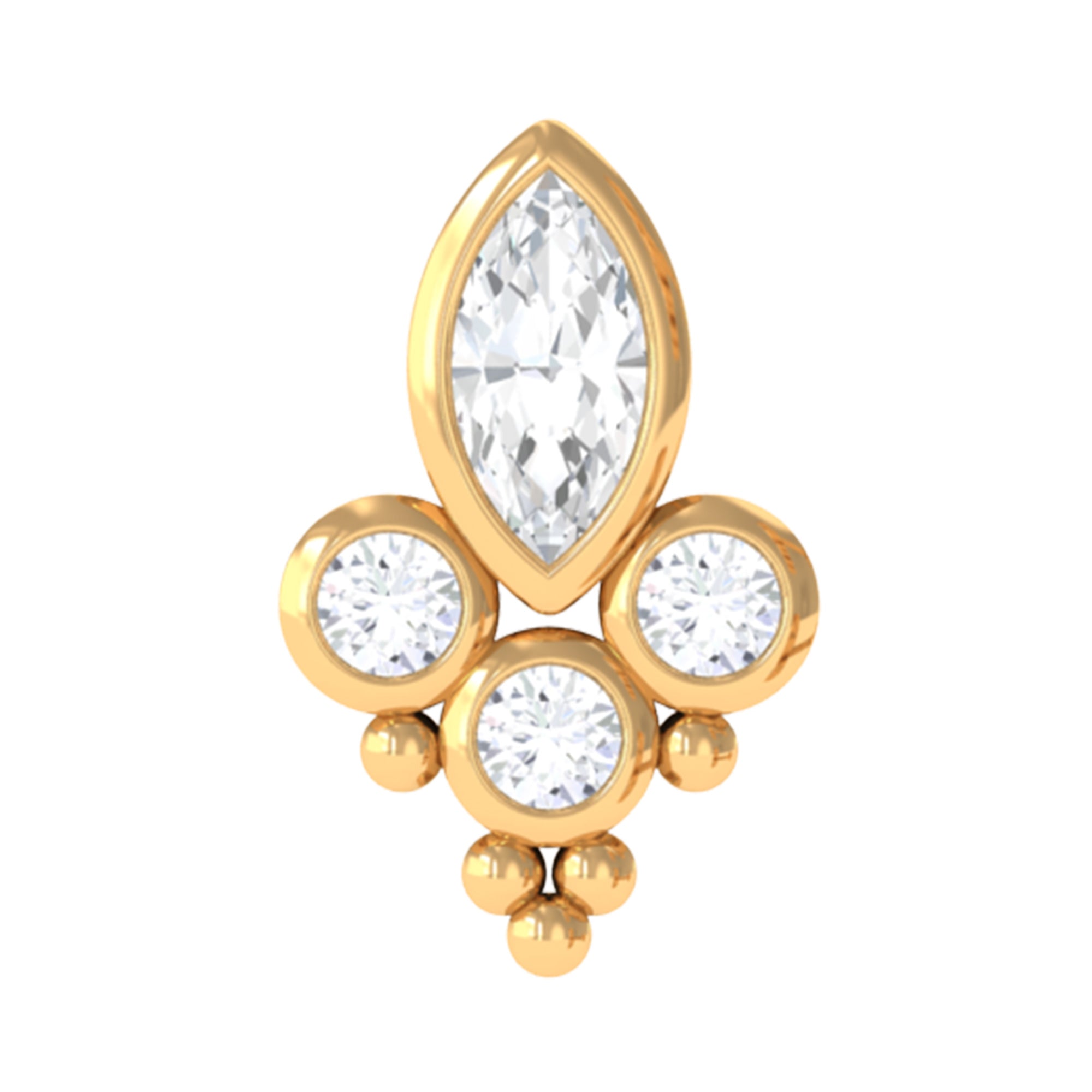 Bezel Set Moissanite Designer Earring for Conch Piercing D-VS1 - Rosec Jewels