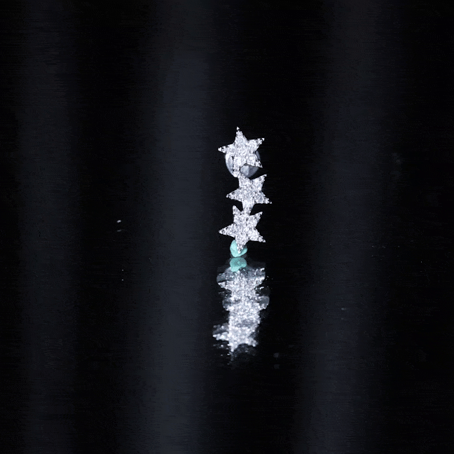 Certified Moissanite Star Ear Crawler Earring D-VS1 - Rosec Jewels