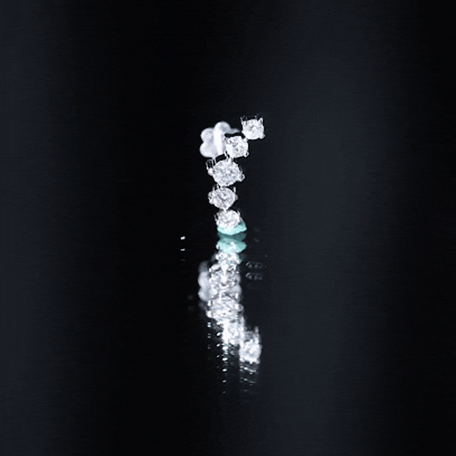 Graduated Style Diamond Crawler Earring for Women Natural - ( HI-SI ) - Rosec Jewels