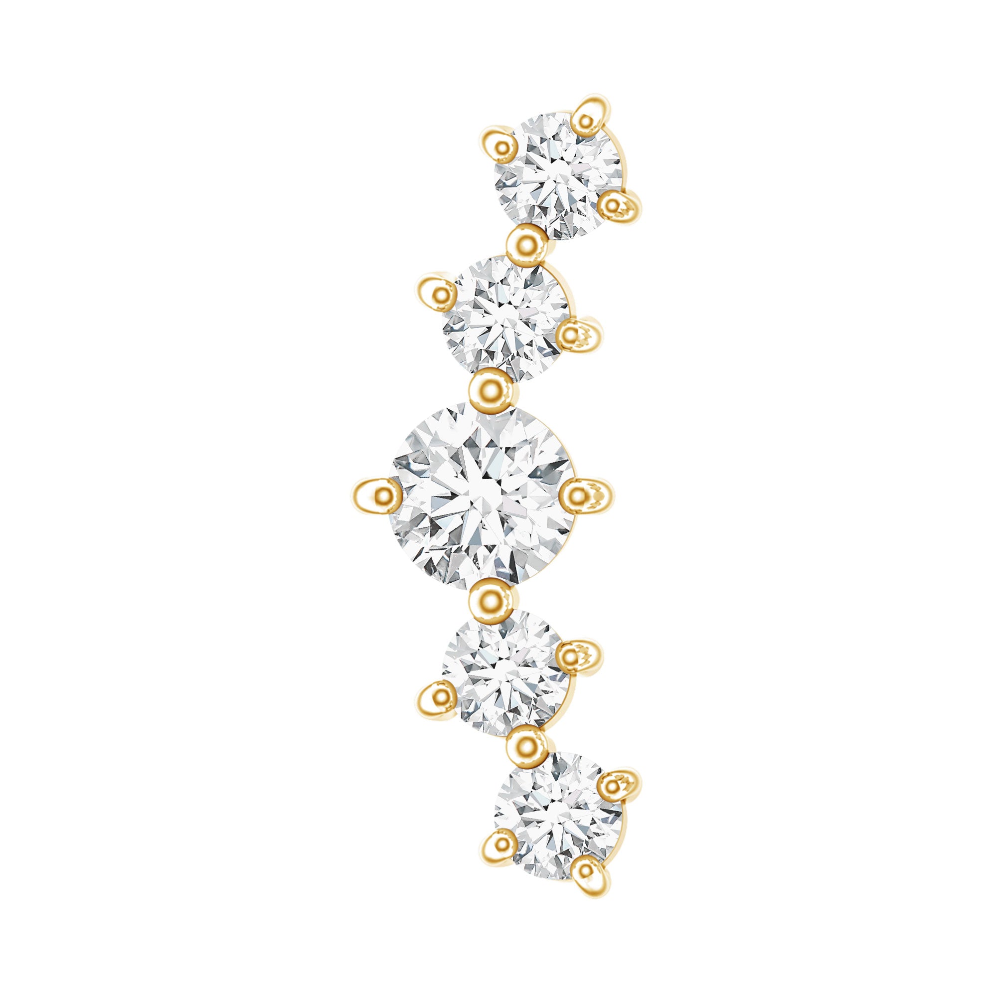 Graduated Style Diamond Crawler Earring for Women Natural - ( HI-SI ) - Rosec Jewels