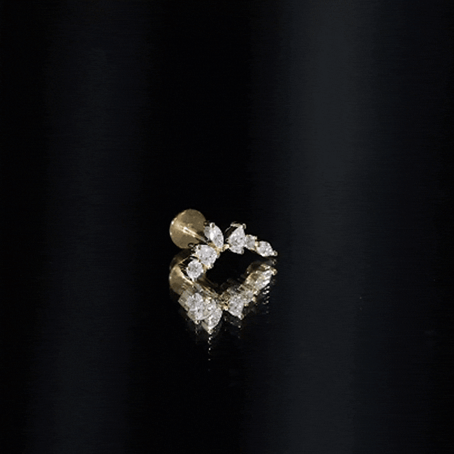 Certified Moissanite Curved Helix Earring for Women D-VS1 - Rosec Jewels