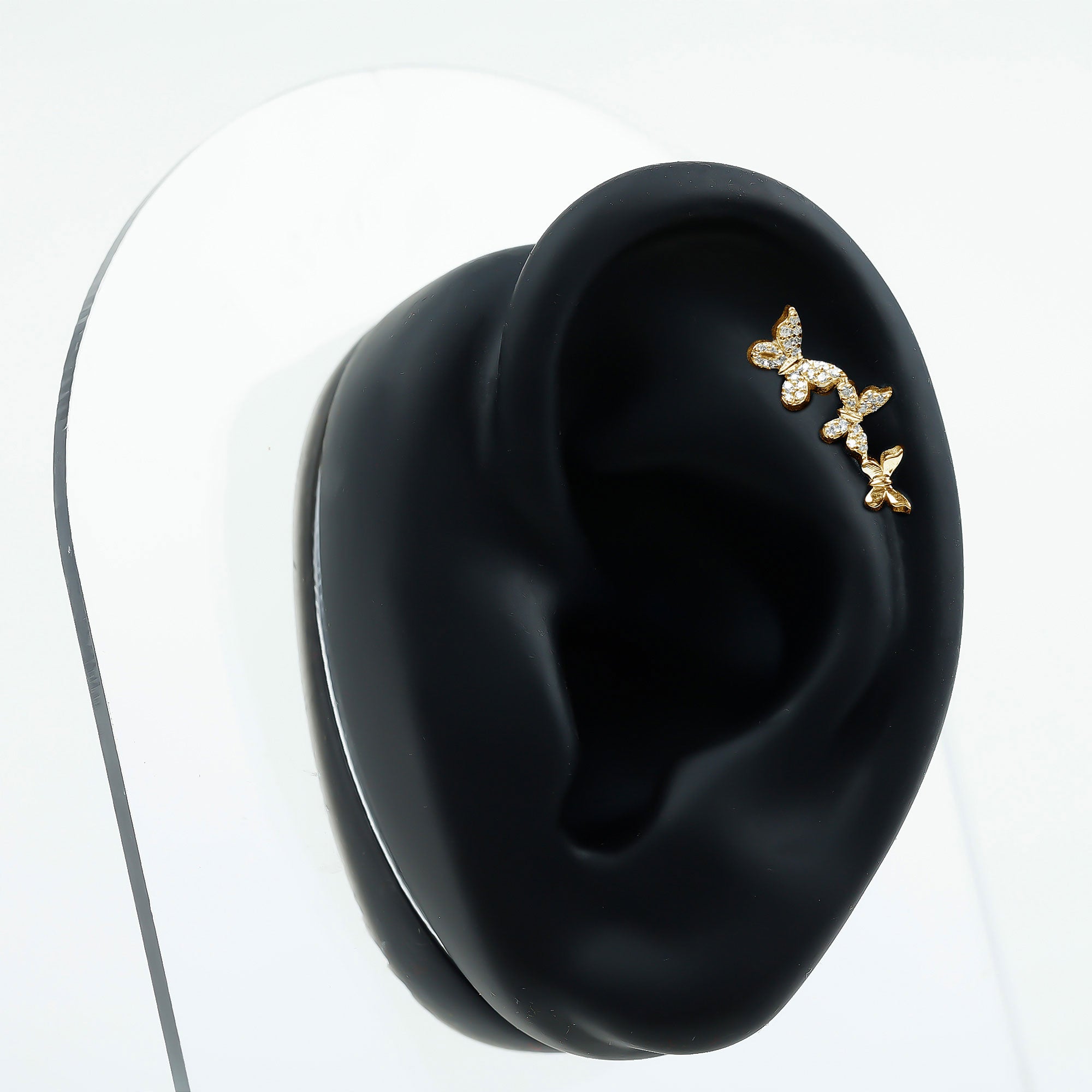 Moissanite Butterfly Climber Earring for Helix Piercing D-VS1 - Rosec Jewels