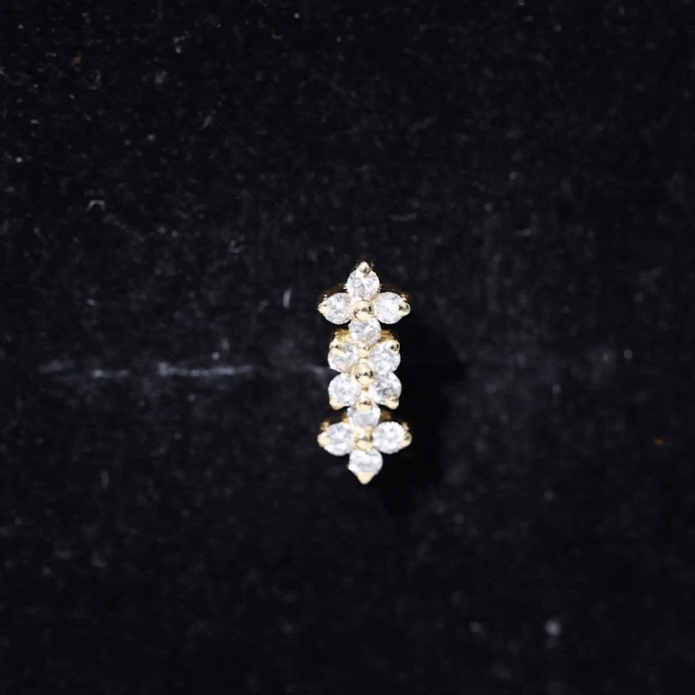 Dainty Moissanite Flower Helix Crawler Earring D-VS1 - Rosec Jewels