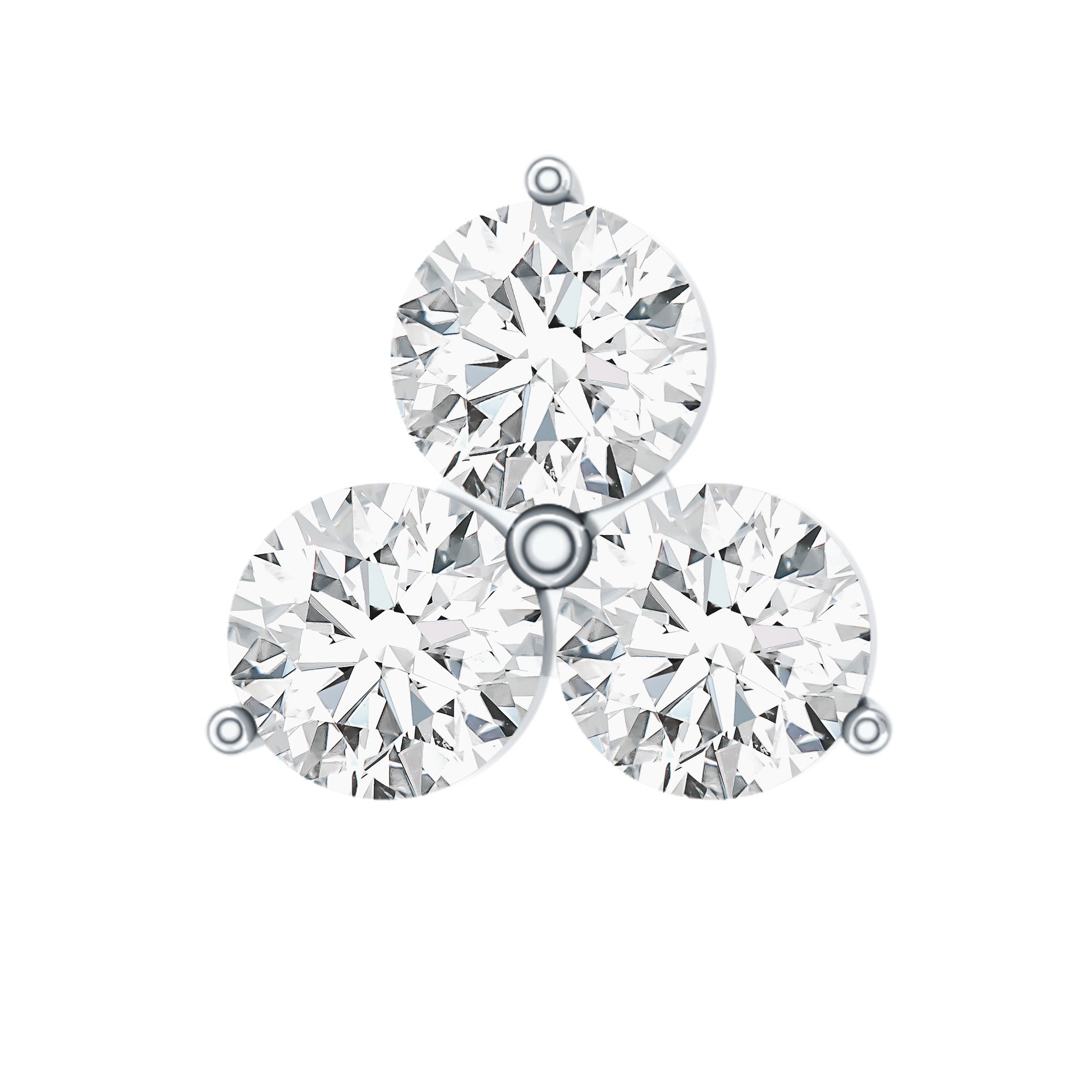 Tiny Moissanite Trio Flower Earring for Helix Piercing D-VS1 - Rosec Jewels