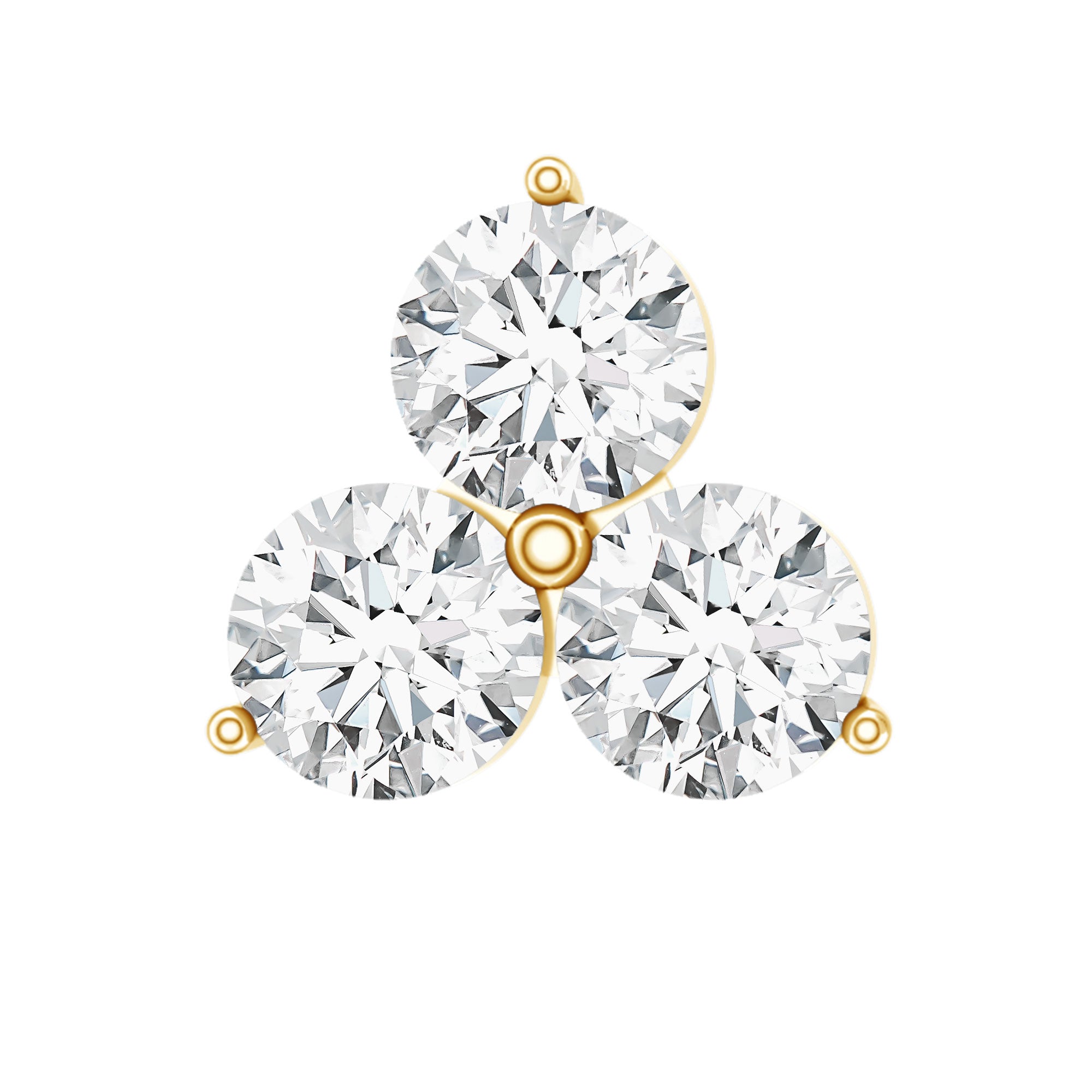 Tiny Moissanite Trio Flower Earring for Helix Piercing D-VS1 - Rosec Jewels