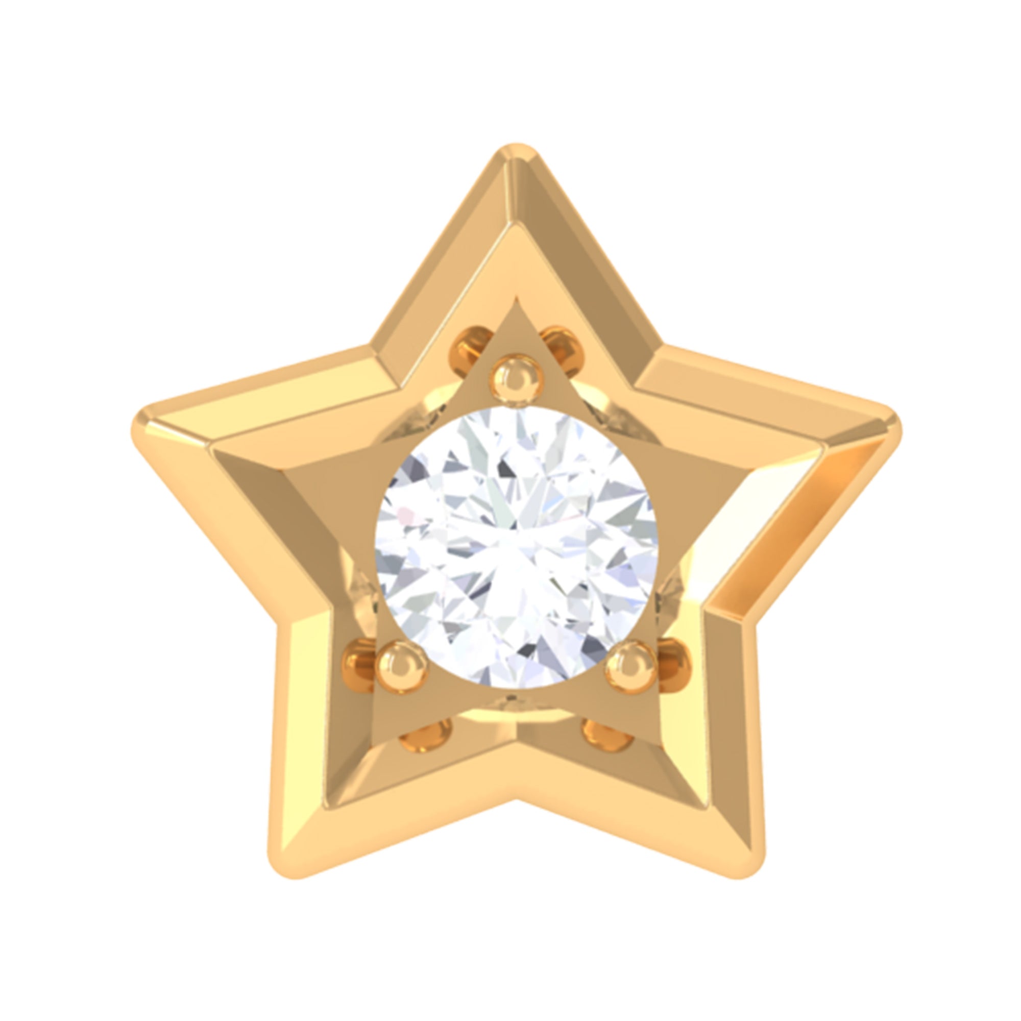 Solitaire Moissanite Star Earring for Conch Piercing