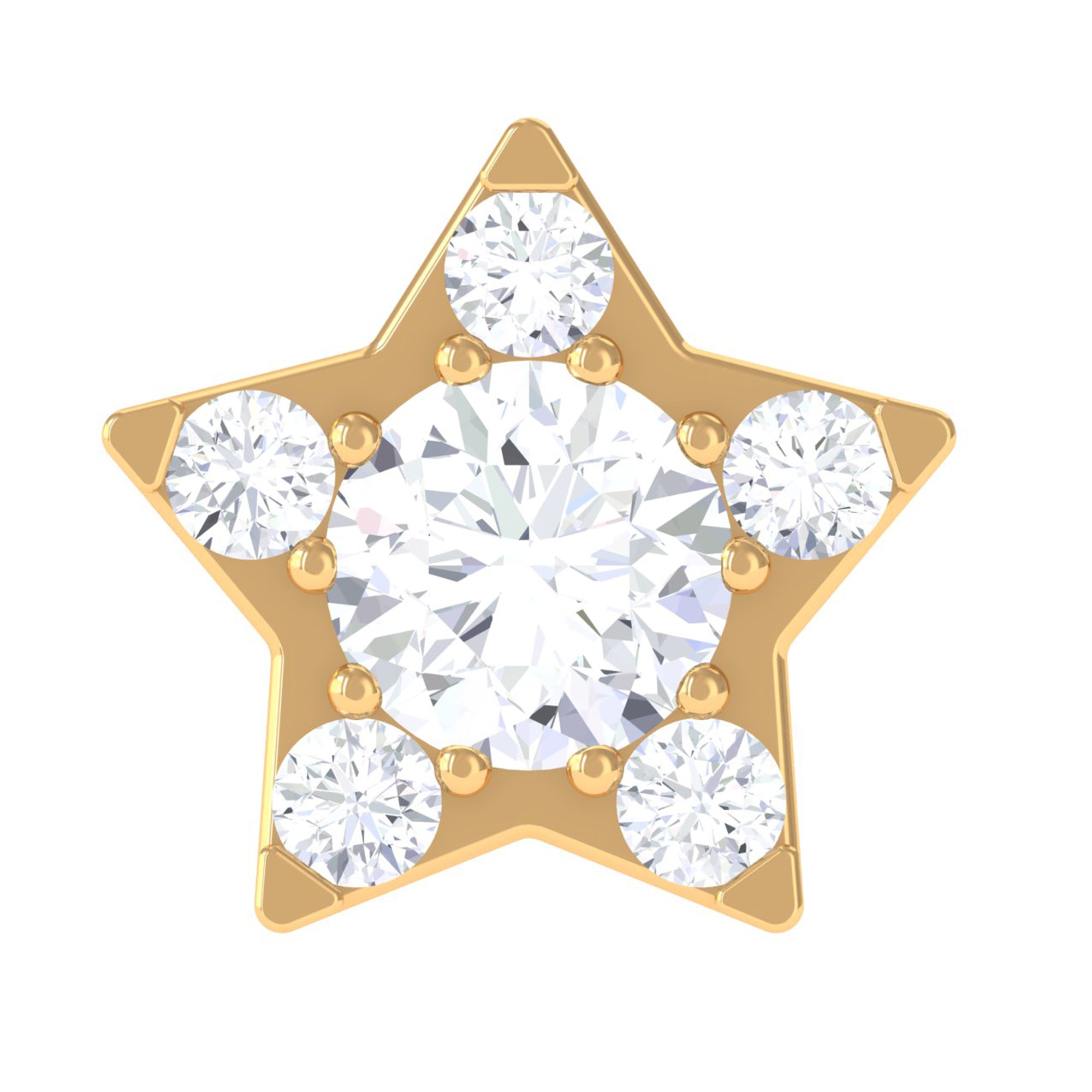 Round Diamond Star Forward Helix Earring Natural - ( HI-SI ) - Rosec Jewels