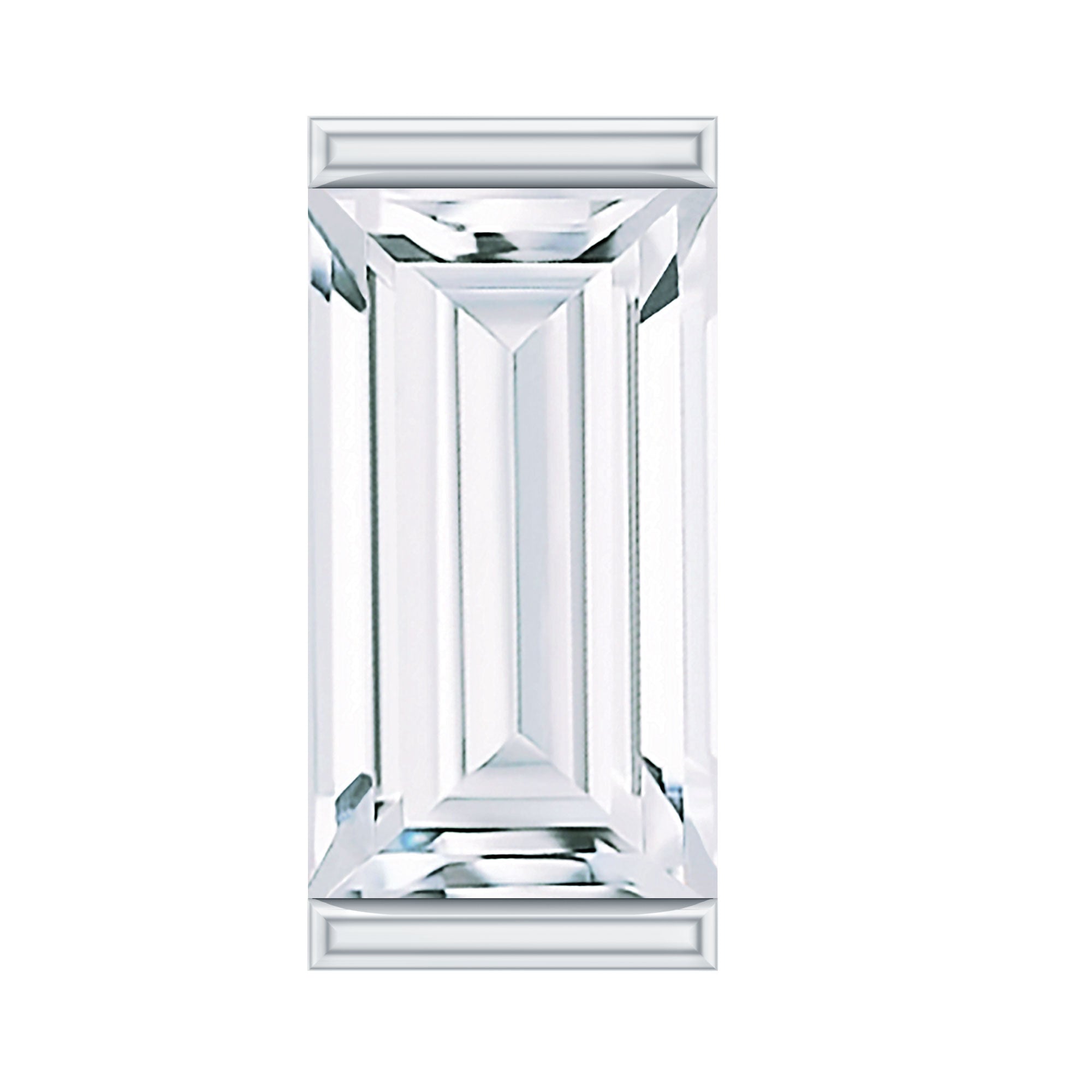 Baguette Moissanite Tragus Earring in Bar Setting D-VS1 - Rosec Jewels