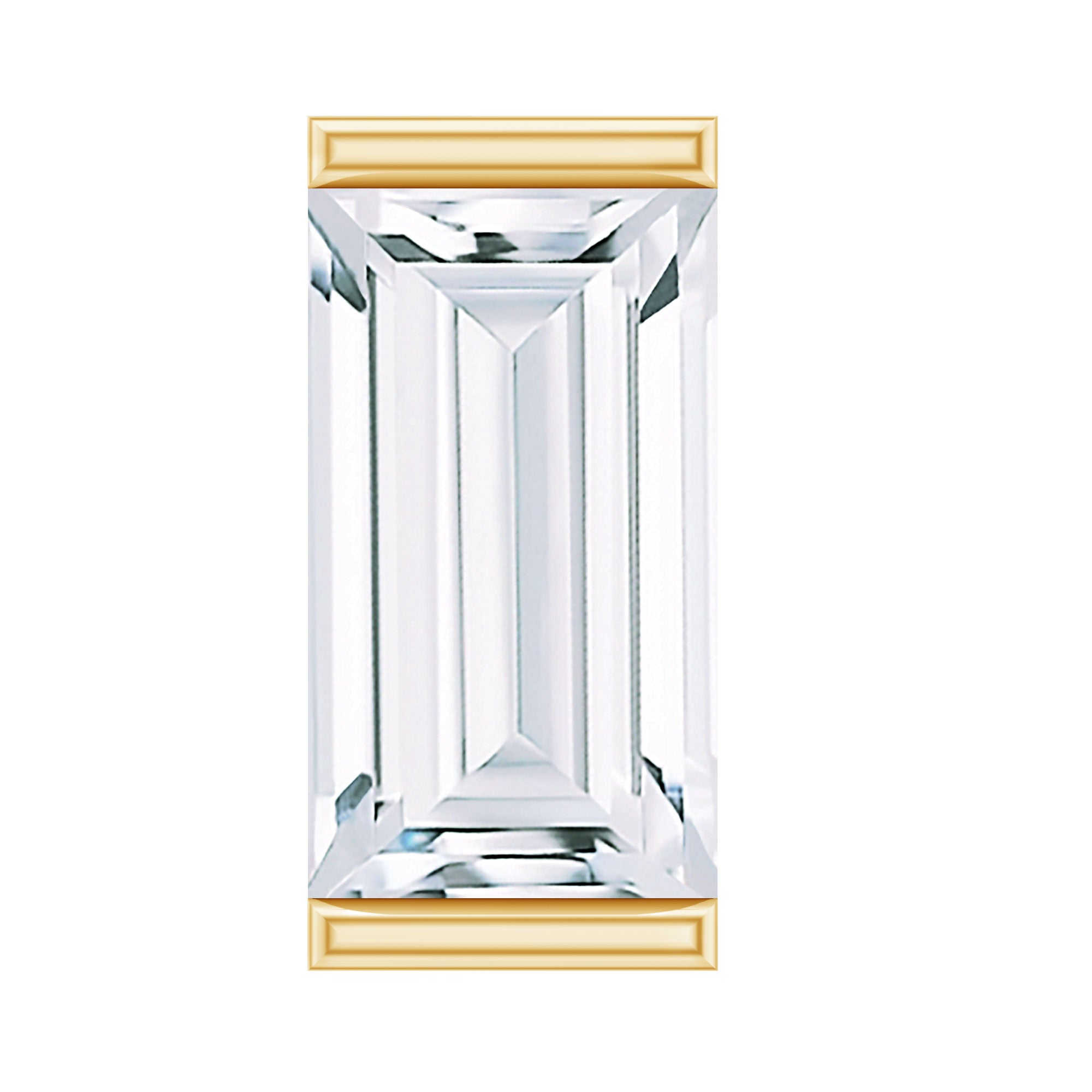 Baguette Moissanite Tragus Earring in Bar Setting D-VS1 - Rosec Jewels