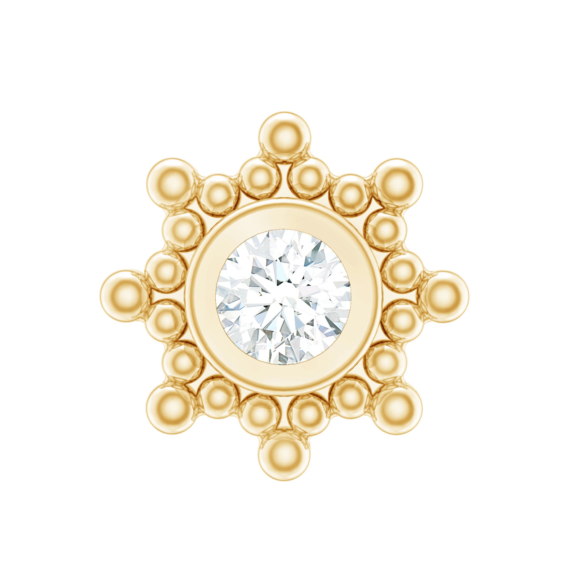 Minimal Diamond Cartilage Earring Stud with Flat Back