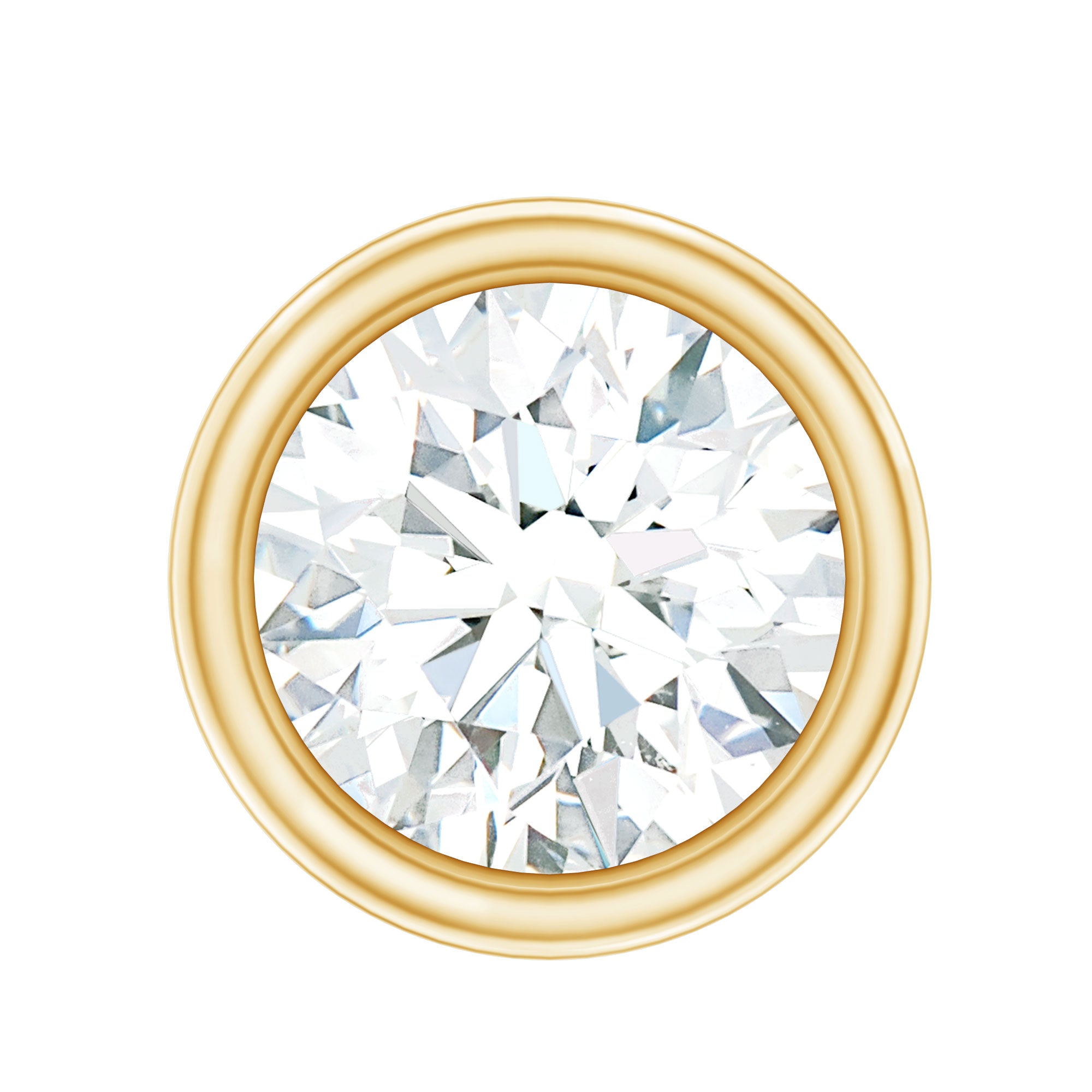 Bezel Set Diamond Cartilage Earring with Flat Back Natural - ( HI-SI ) - Rosec Jewels
