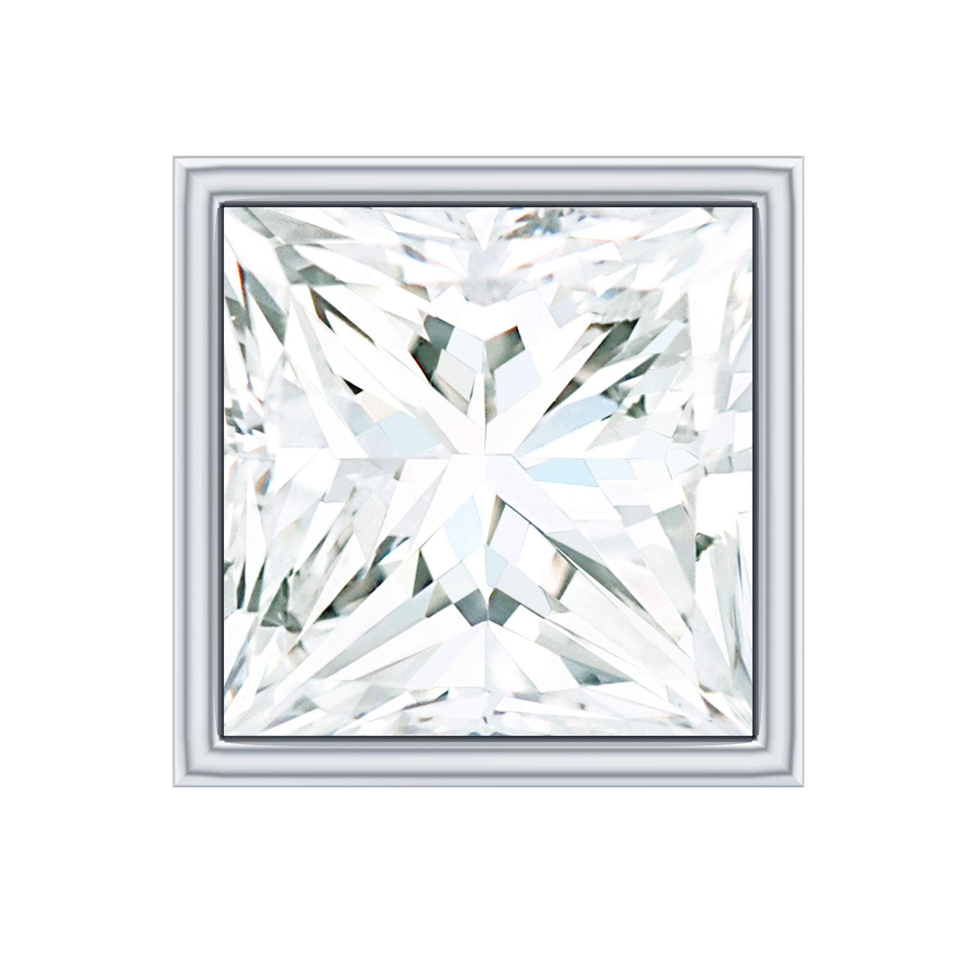 Princess Cut Moissanite Solitaire Conch Earring D-VS1 - Rosec Jewels