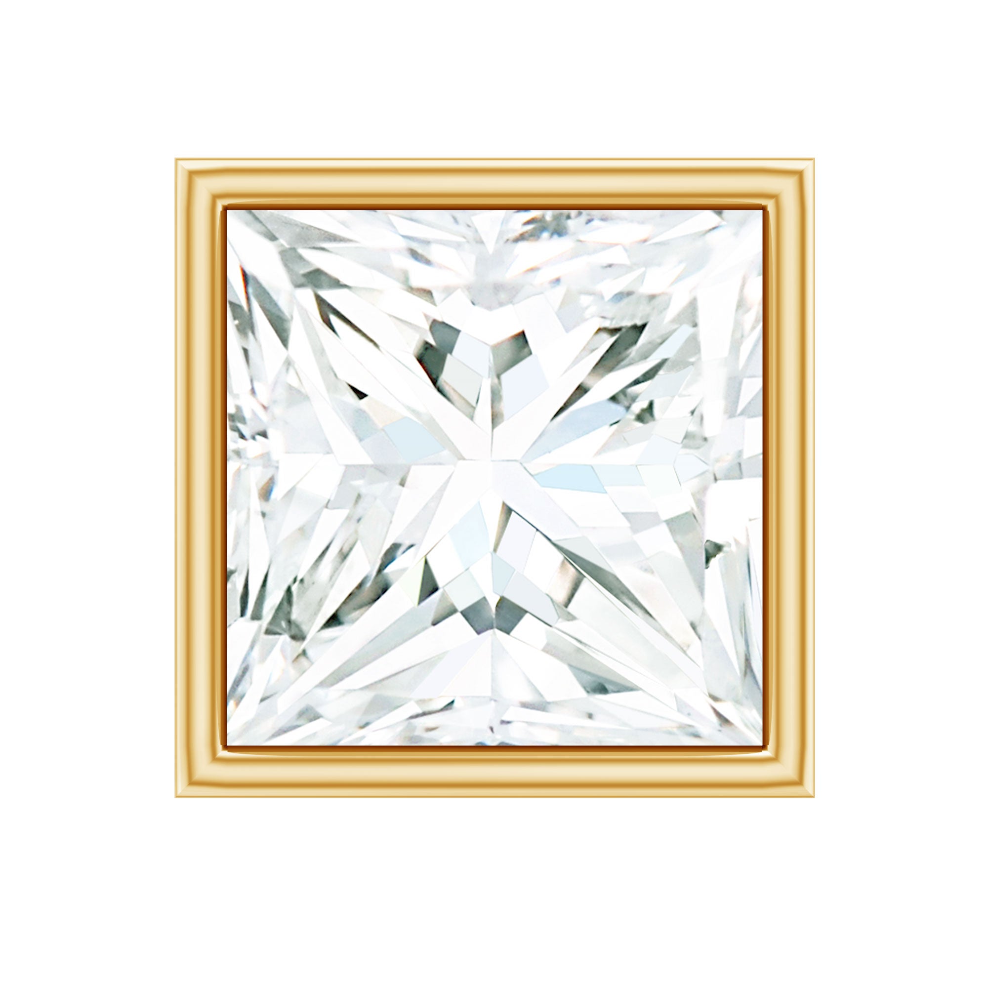 Princess Cut Moissanite Solitaire Conch Earring D-VS1 - Rosec Jewels