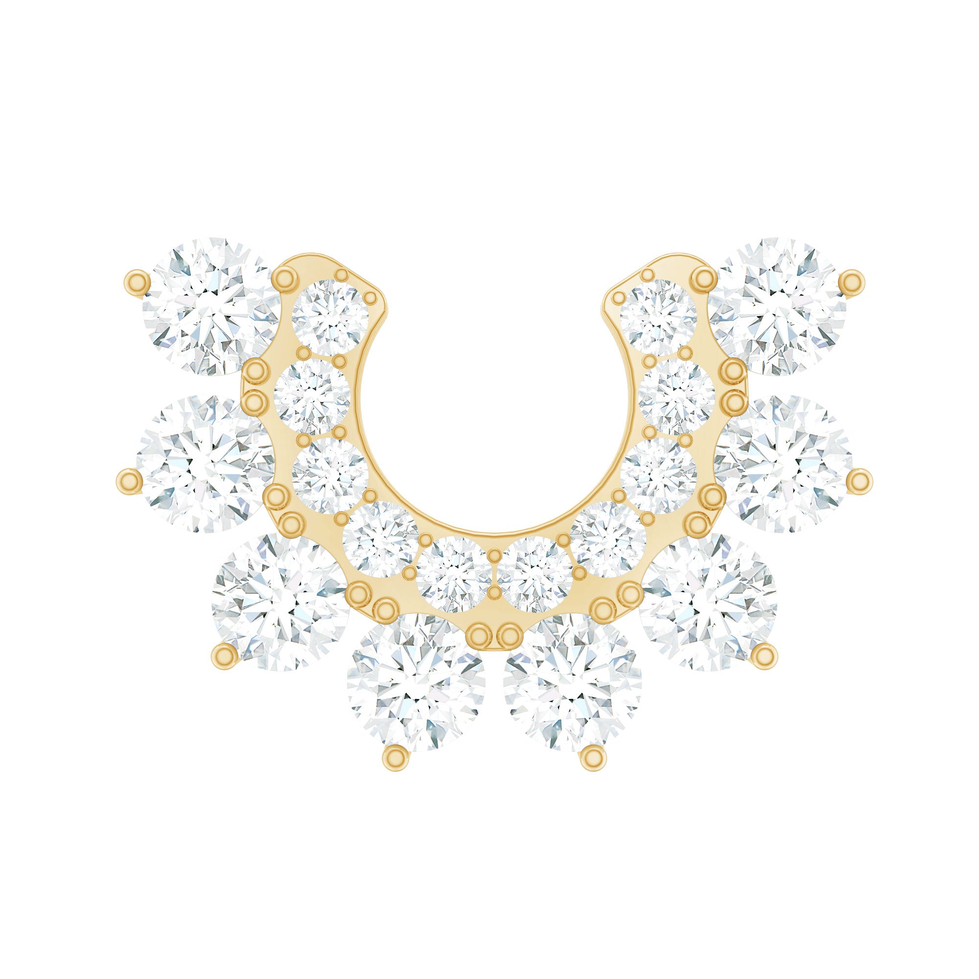 Certified Moissanite Cluster Curved Conch Earring