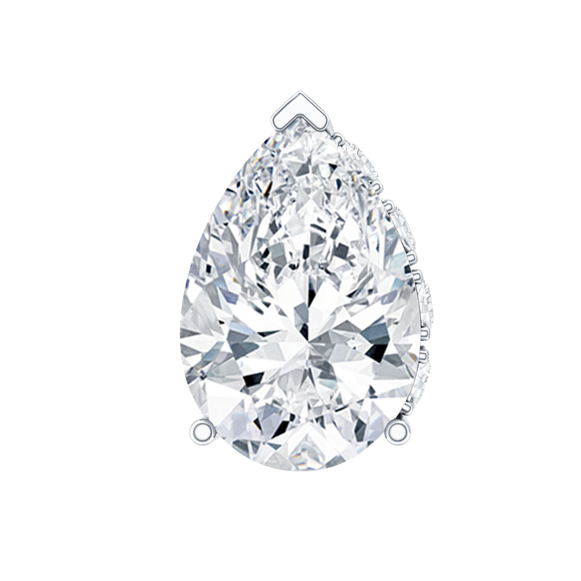 Pear Shaped Moissanite Solitaire Cartilage Earring D-VS1 - Rosec Jewels