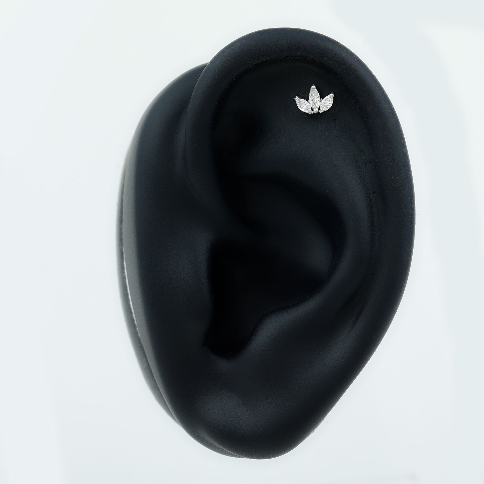 Marquise Cut Diamond Lotus Flower Earring for Helix Piercing Natural - ( HI-SI ) - Rosec Jewels