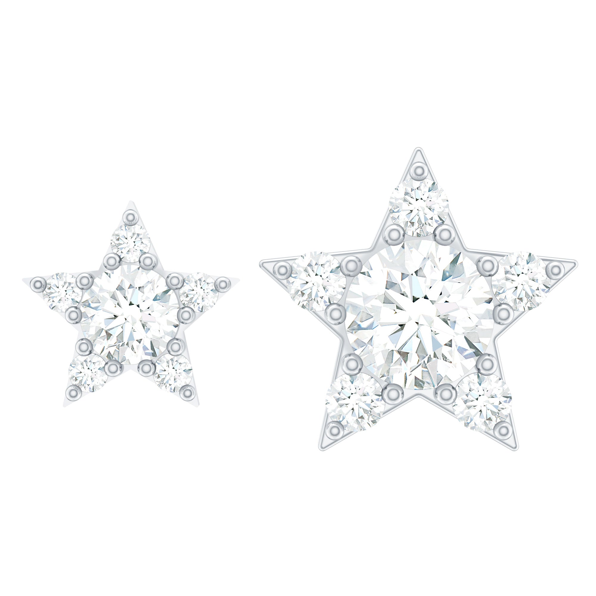 Minimalist Diamond Star Earring for Tragus Piercing Natural - ( HI-SI ) - Rosec Jewels