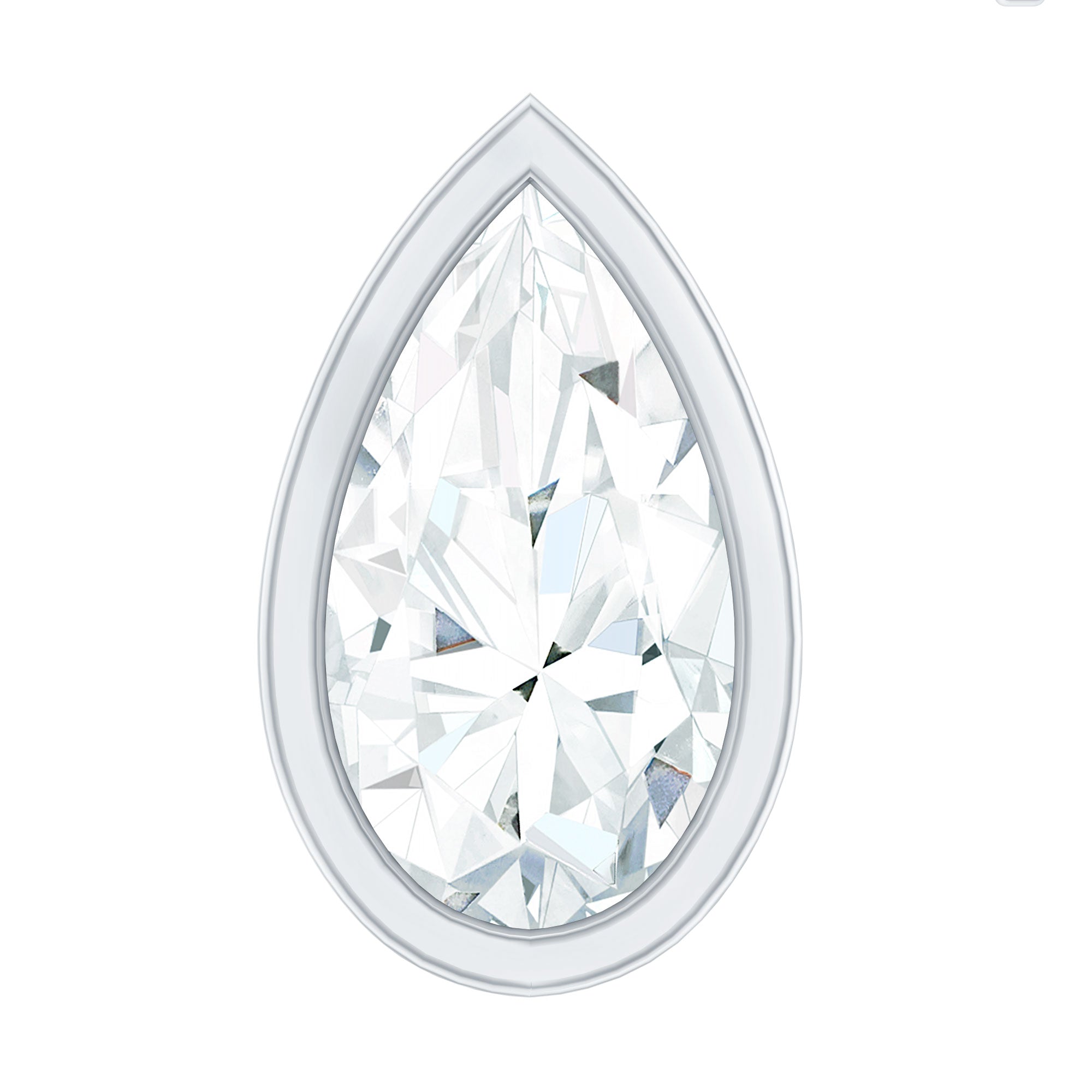 Bezel Set Moissanite Teardrop Stud Earring for Cartilage Piercing D-VS1 - Rosec Jewels