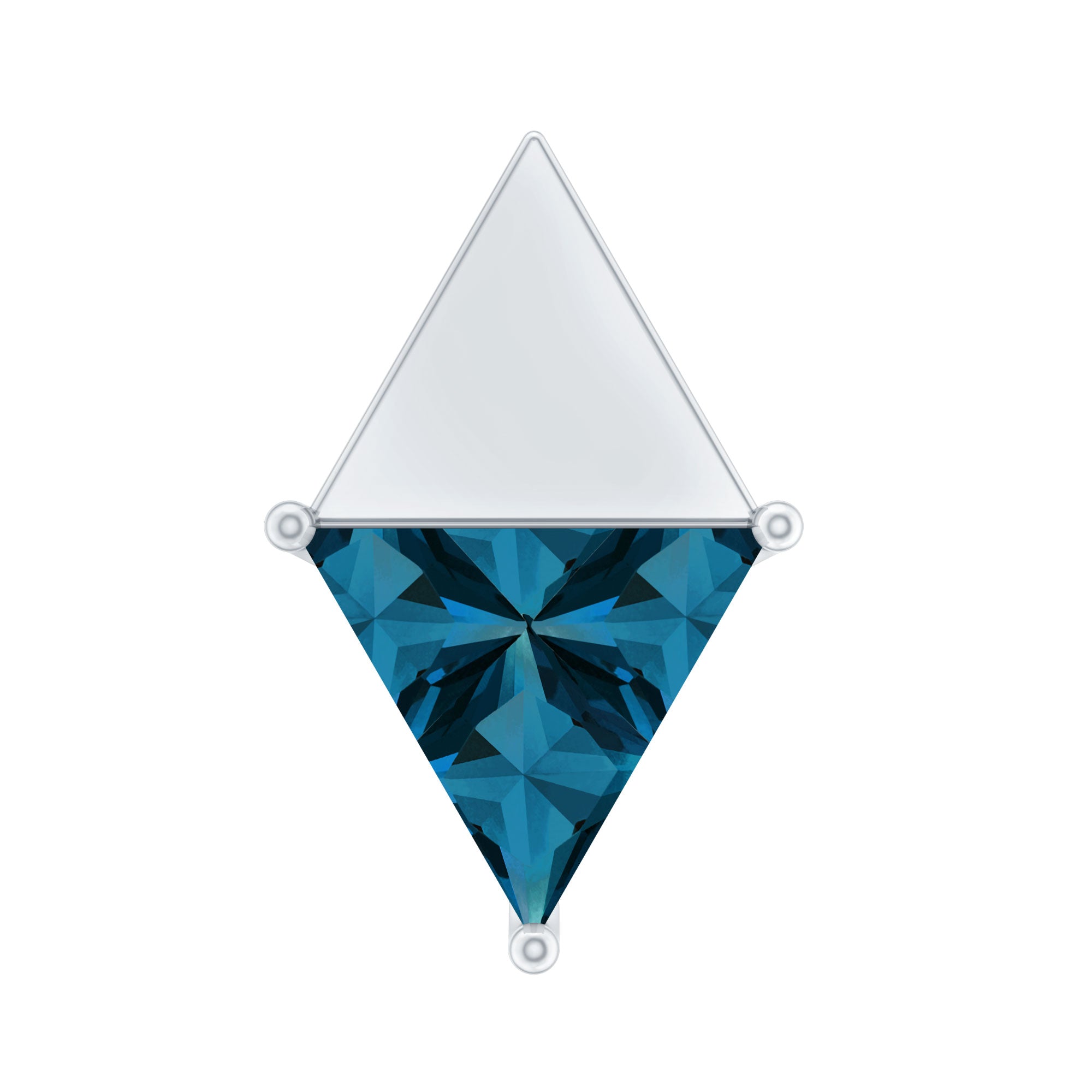 Triangle London Blue Topaz Geometric Earring AAA - Rosec Jewels