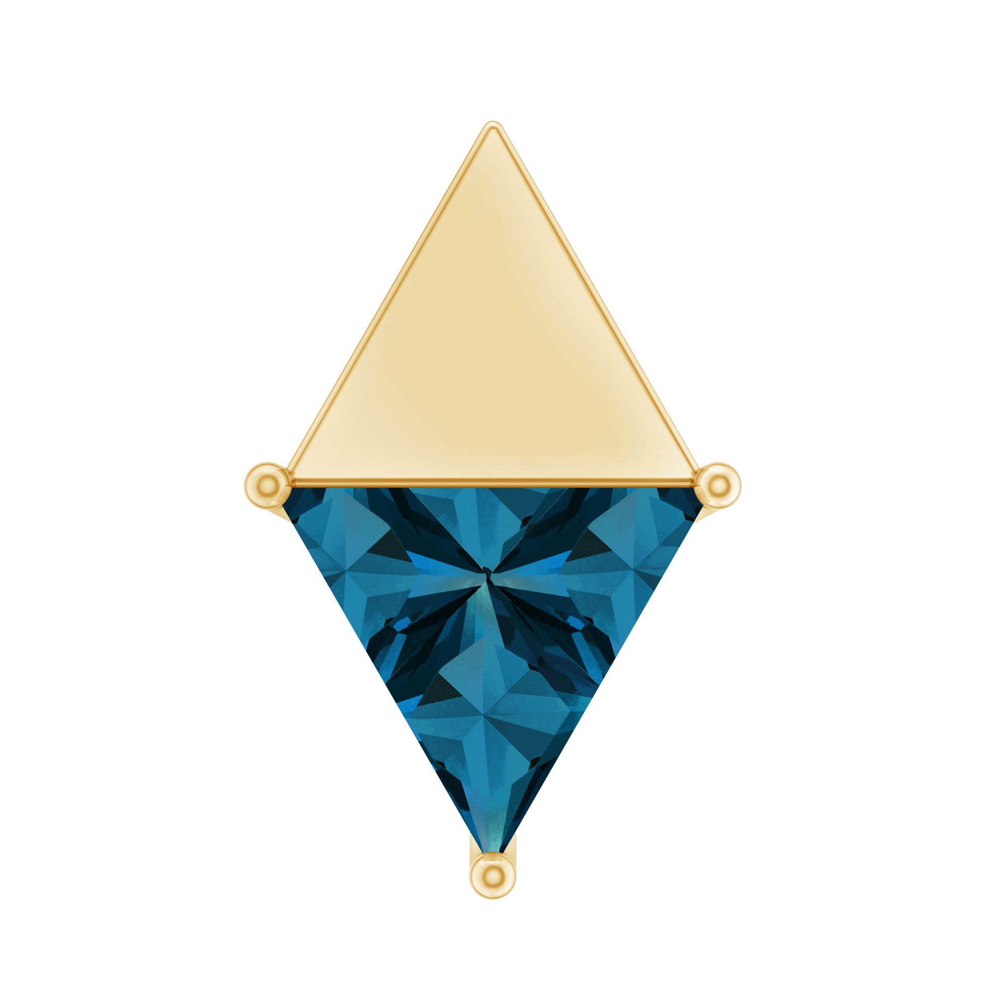 Triangle London Blue Topaz Geometric Earring AAA - Rosec Jewels