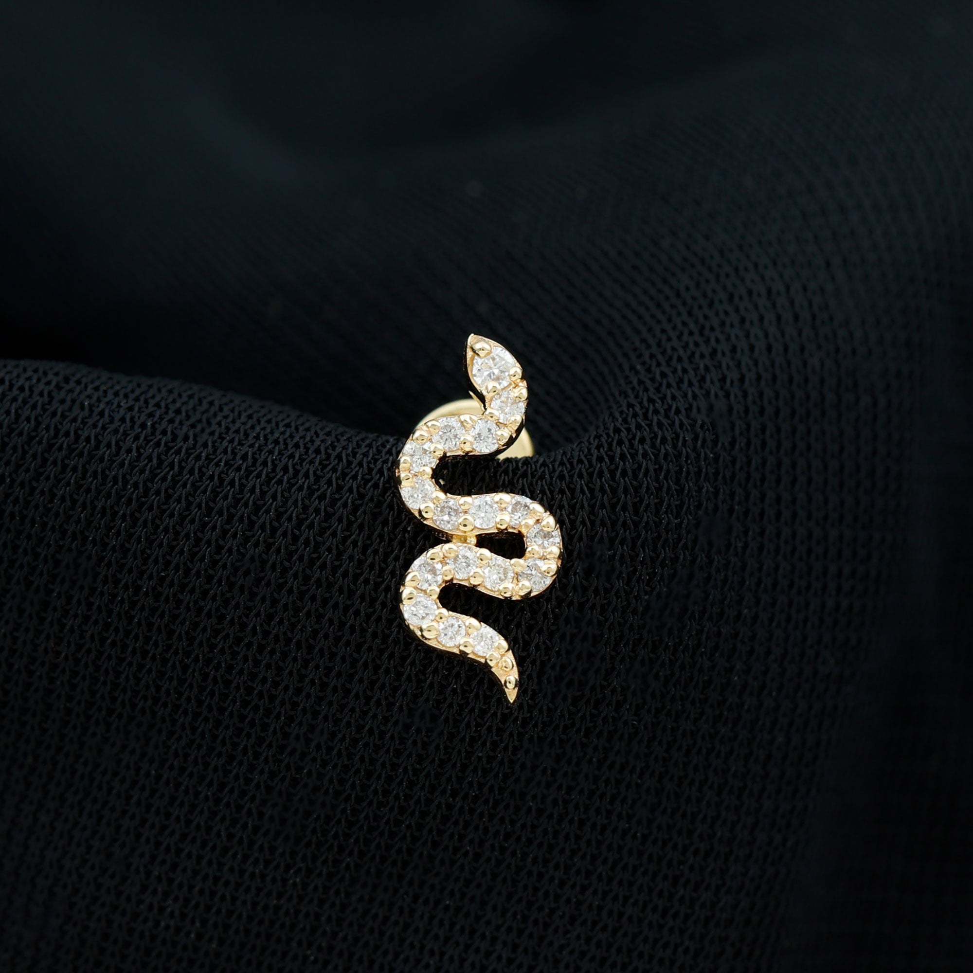 Unique Moissanite Snake Crawler Cartilage Earring D-VS1 - Rosec Jewels