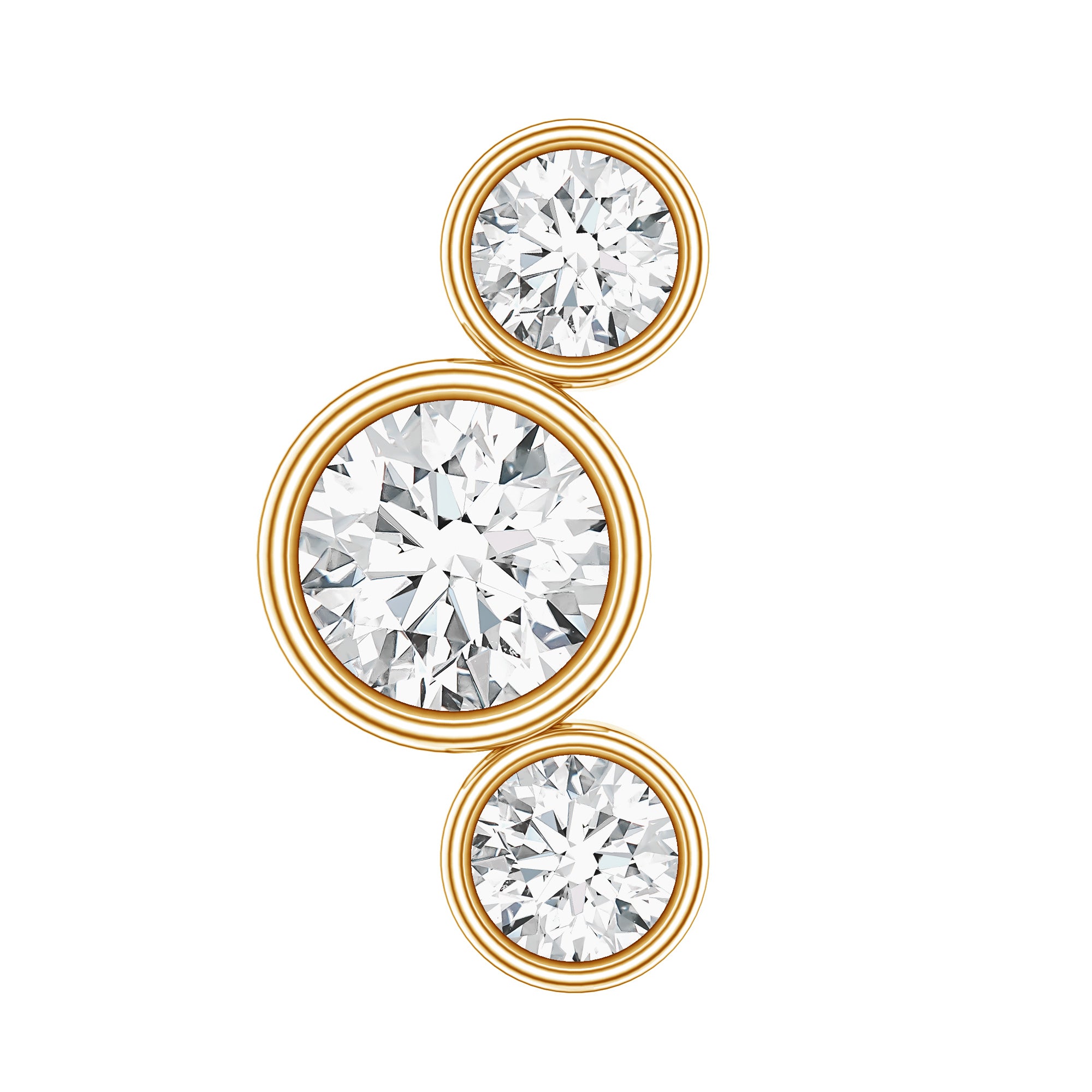 Certified Moissanite Three Stone Crawler Helix Earring D-VS1 - Rosec Jewels