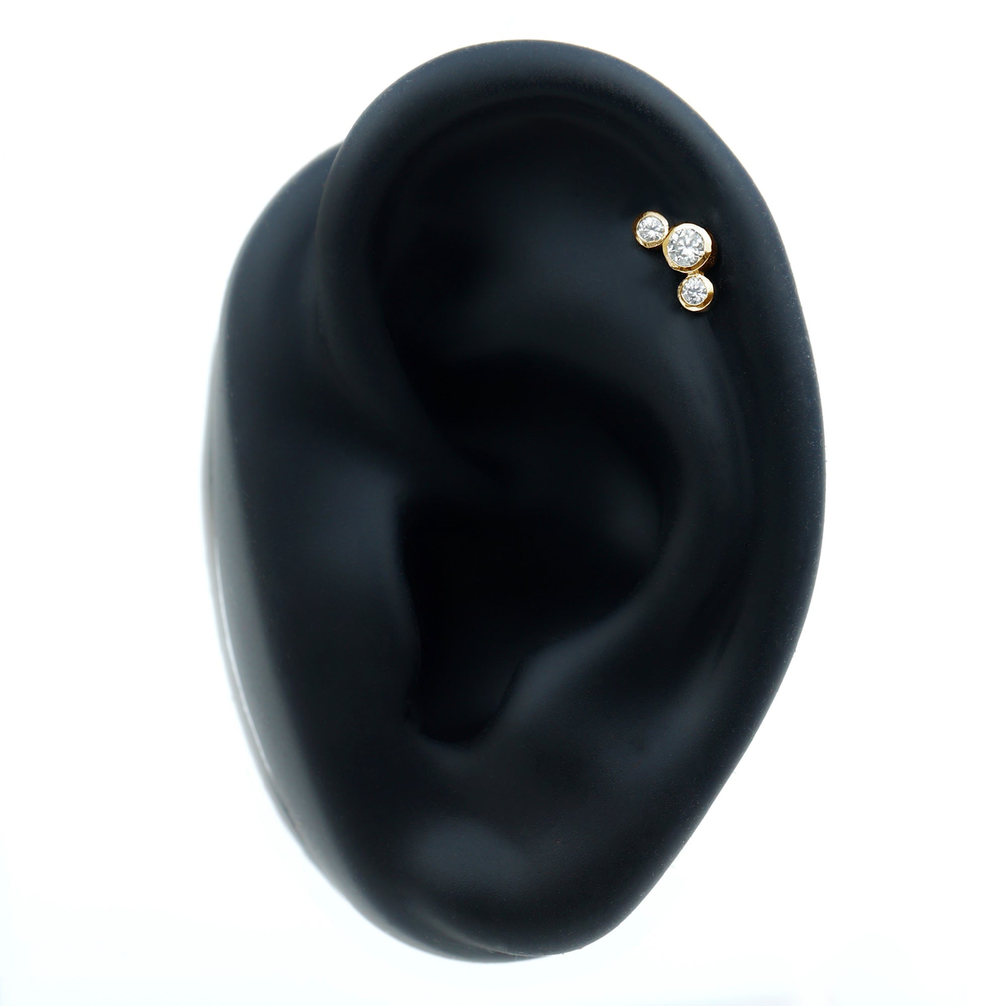 Certified Moissanite Three Stone Crawler Helix Earring D-VS1 - Rosec Jewels