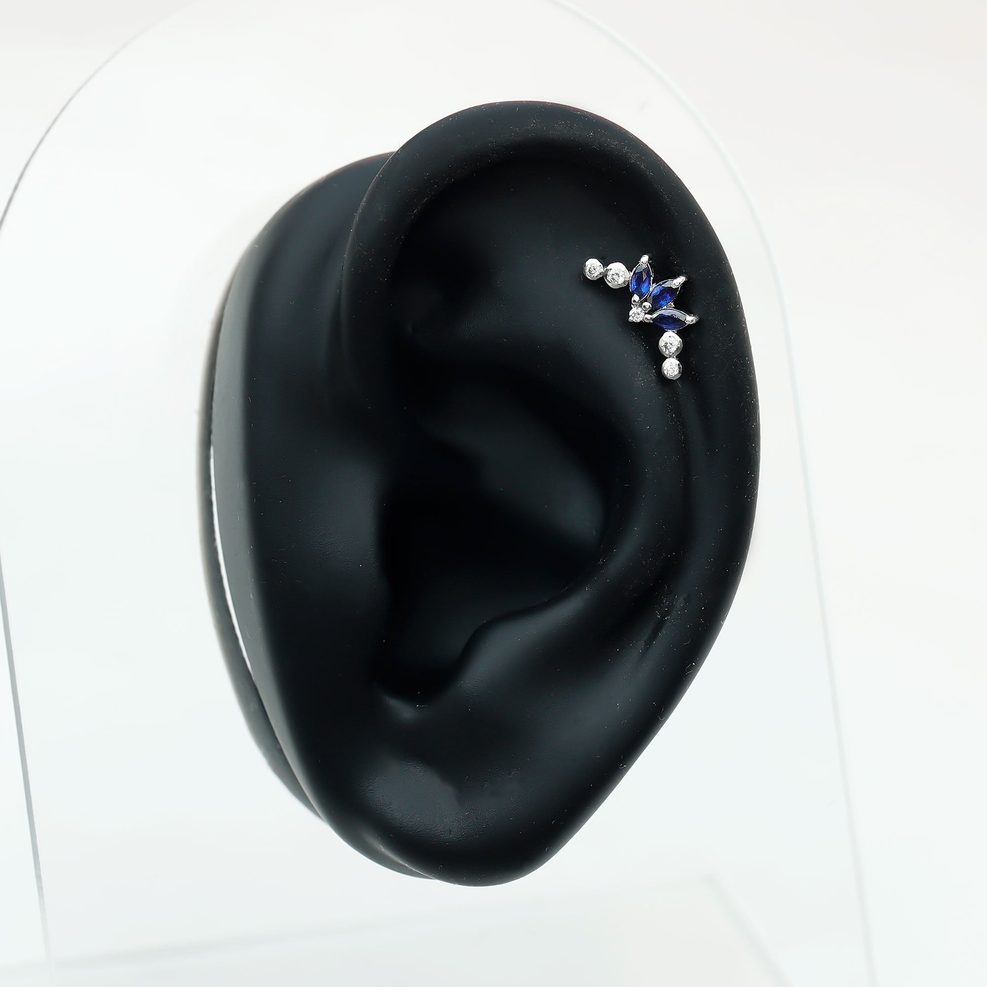 Natural Blue Sapphire Ear Crawler Earring AAA - Rosec Jewels