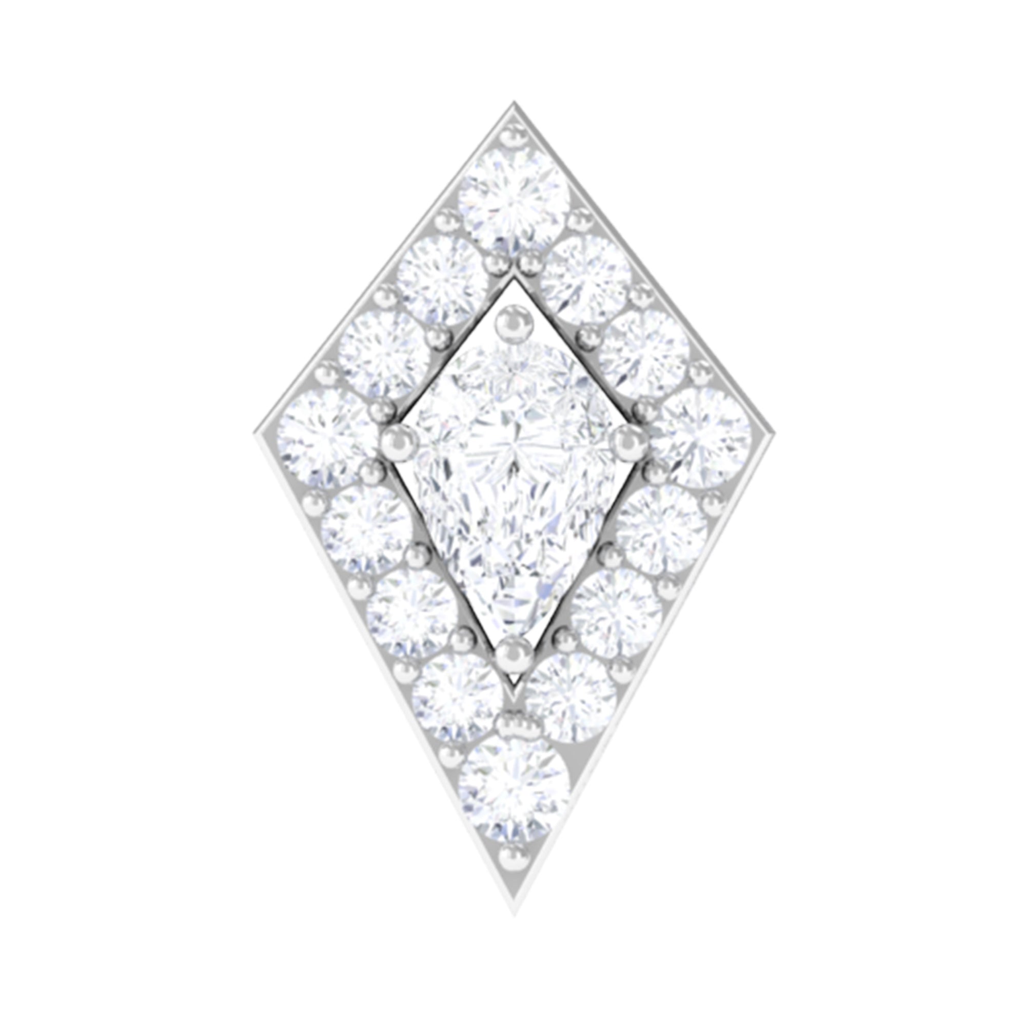 Unique Moissanite Kite Earring for Cartilage Piercing D-VS1 - Rosec Jewels