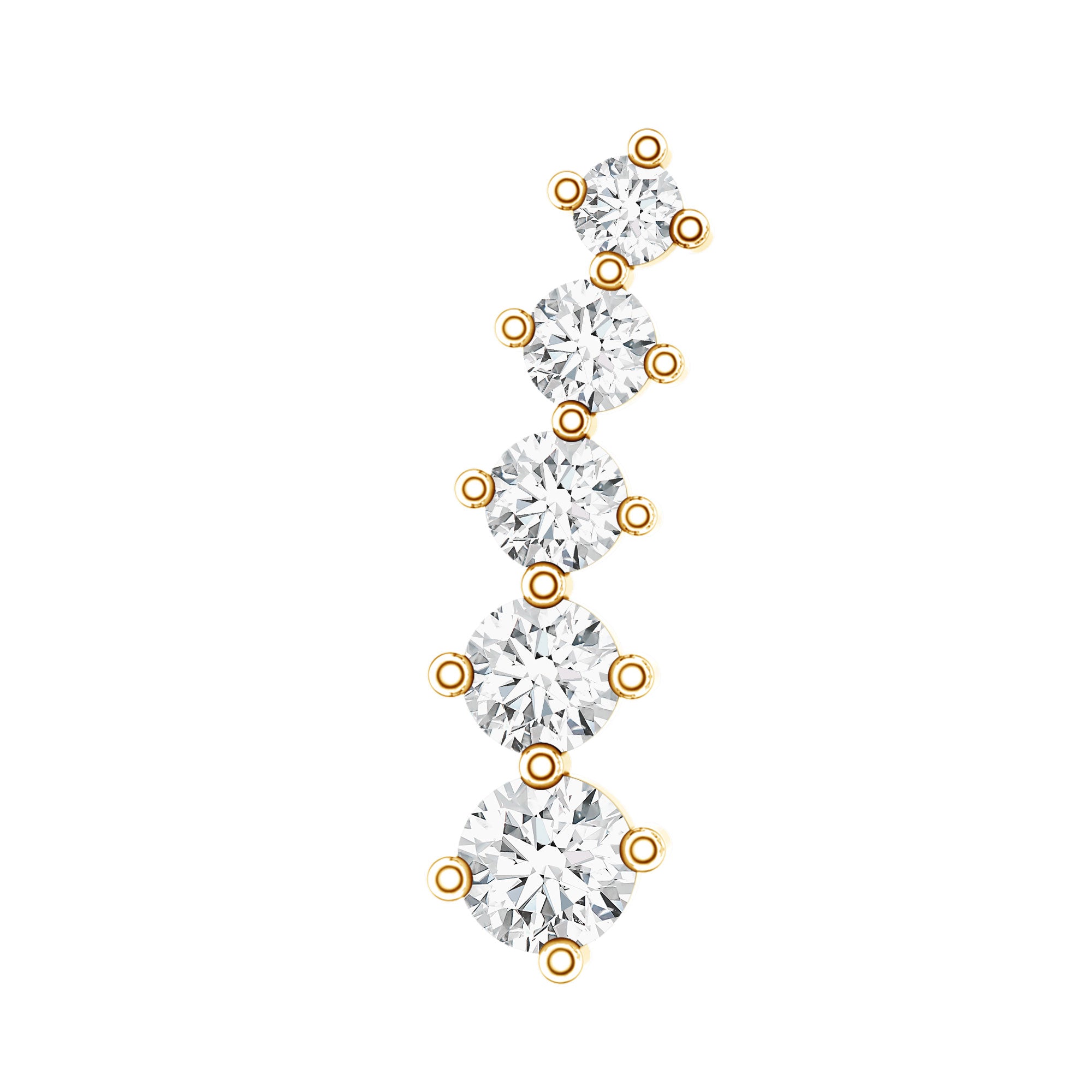 Minimal Moissanite Crawler Earring For Helix Piercing D-VS1 - Rosec Jewels
