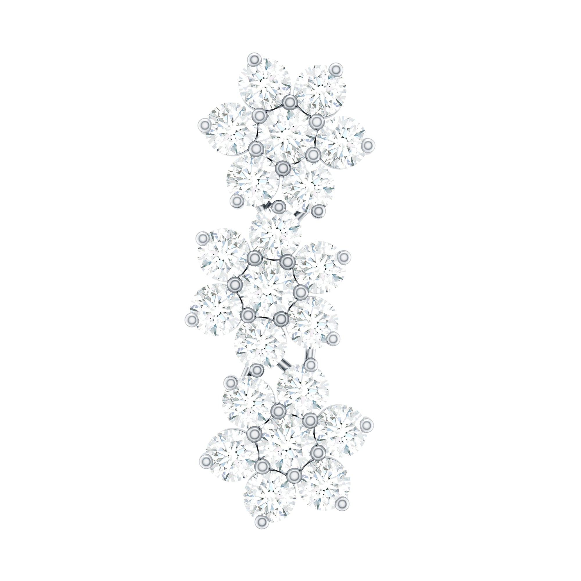 Certified Moissanite Floral Ear Climber Earring D-VS1 - Rosec Jewels