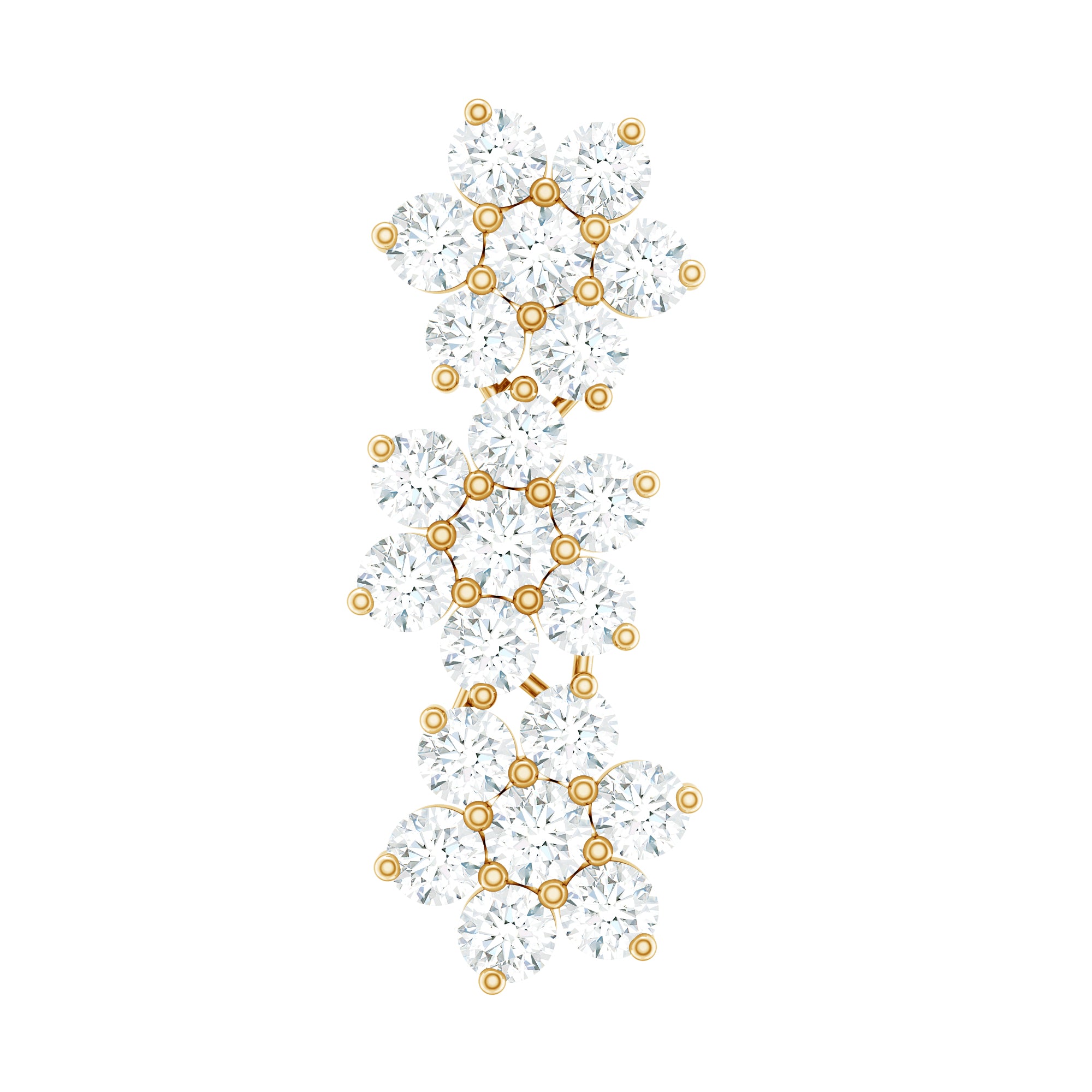 Certified Moissanite Flower Ear Crawler Earring for Women D-VS1 - Rosec Jewels
