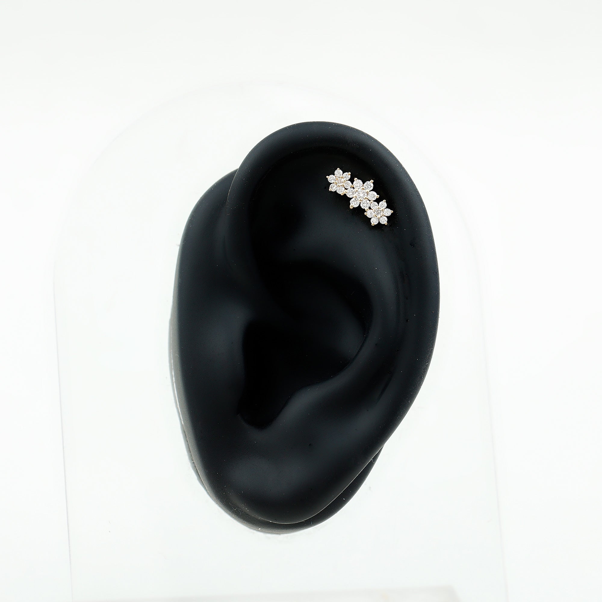 Certified Moissanite Floral Ear Climber Earring D-VS1 - Rosec Jewels